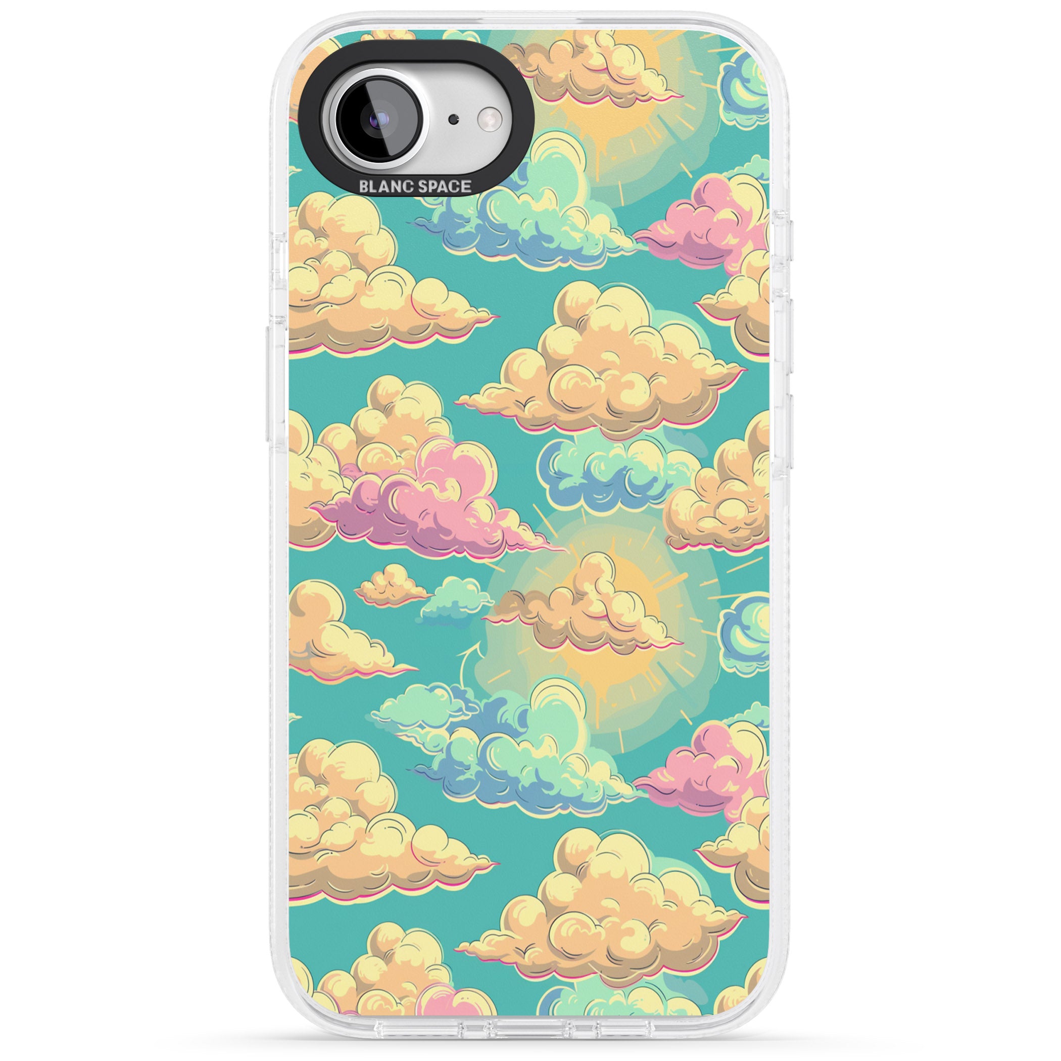 Pastel Clouds iPhone 16e Clear Case Impact Air - Blanc Space