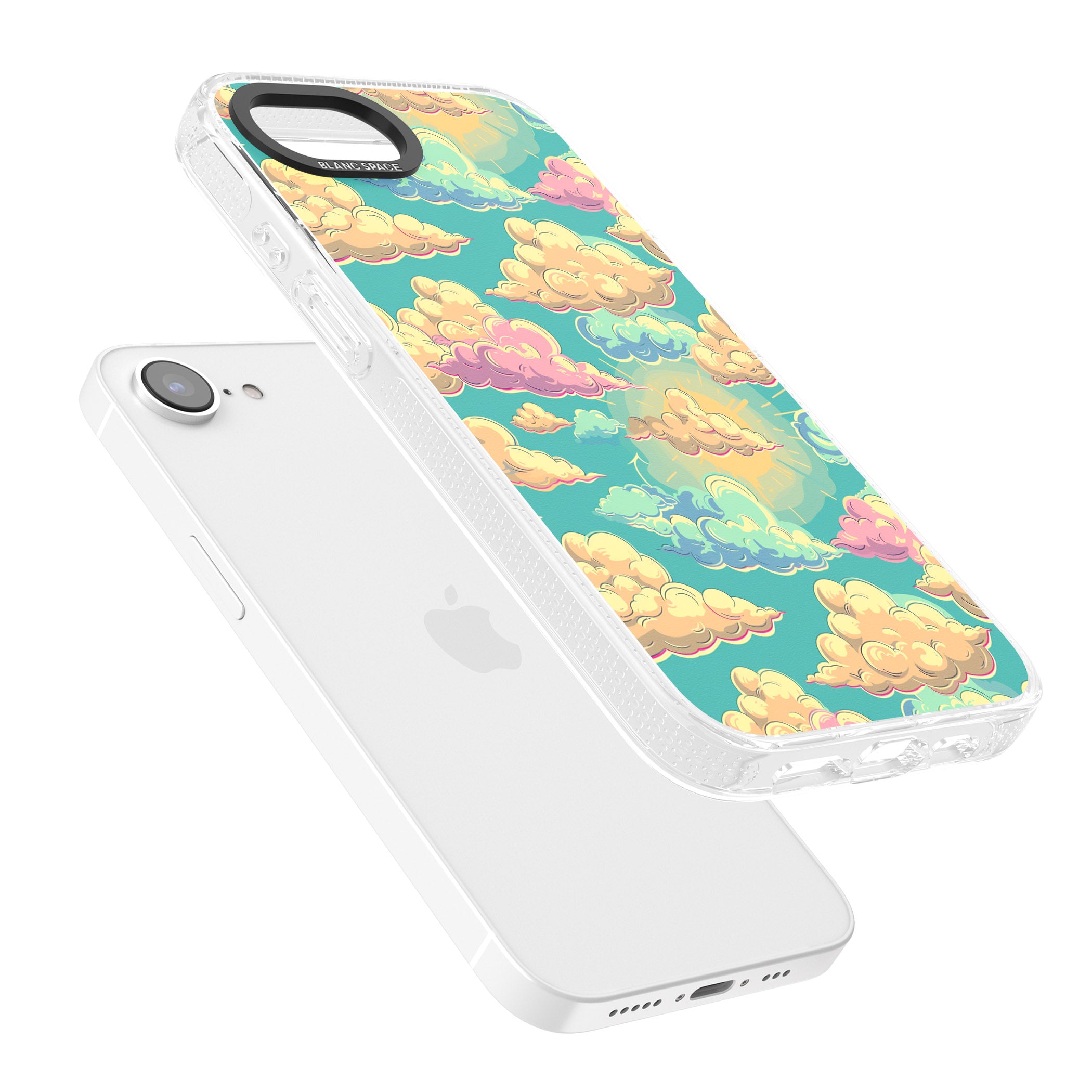 Pastel Clouds iPhone 16e Clear Case Impact Air - Blanc Space