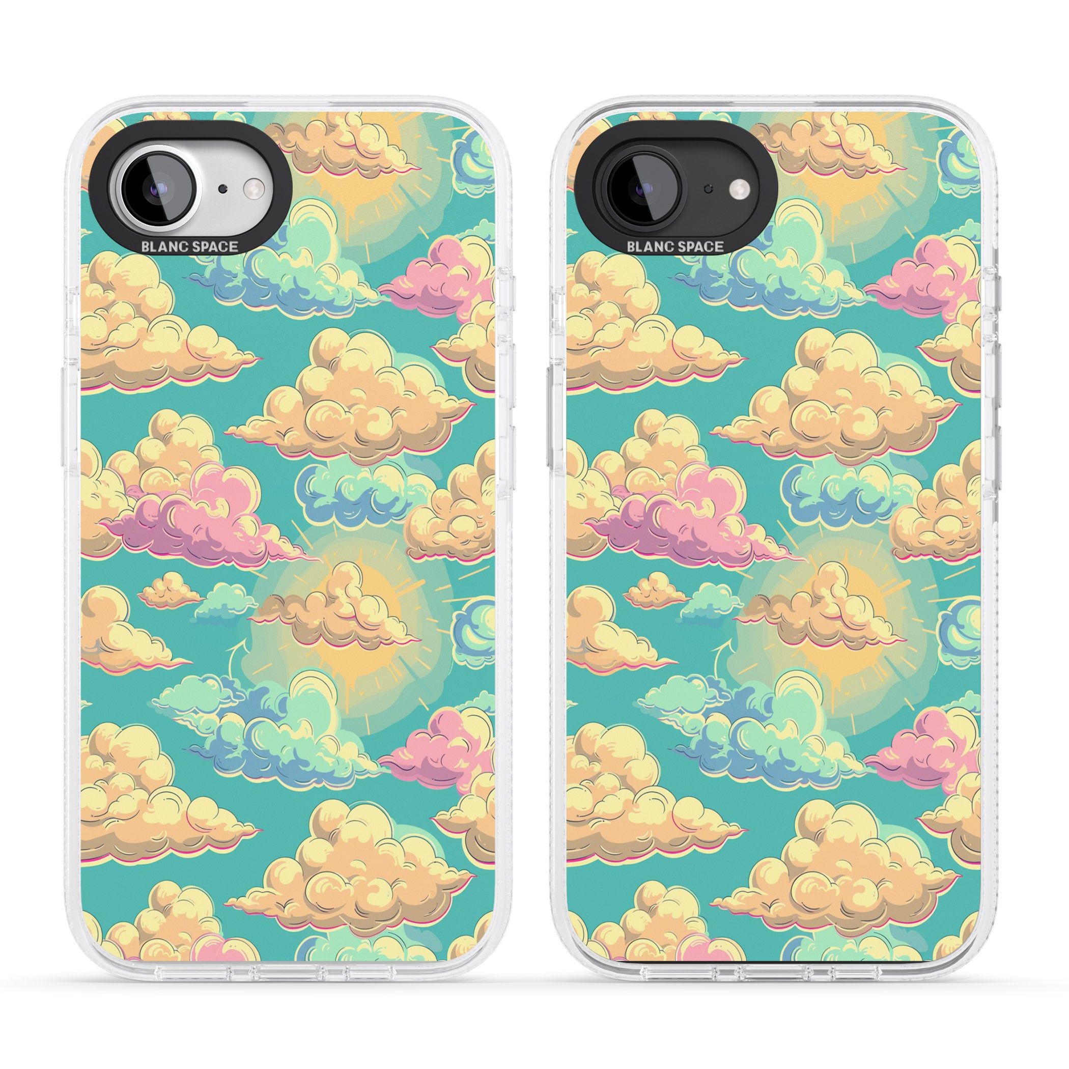 Pastel Clouds iPhone 16e Clear Case Impact Air - Blanc Space
