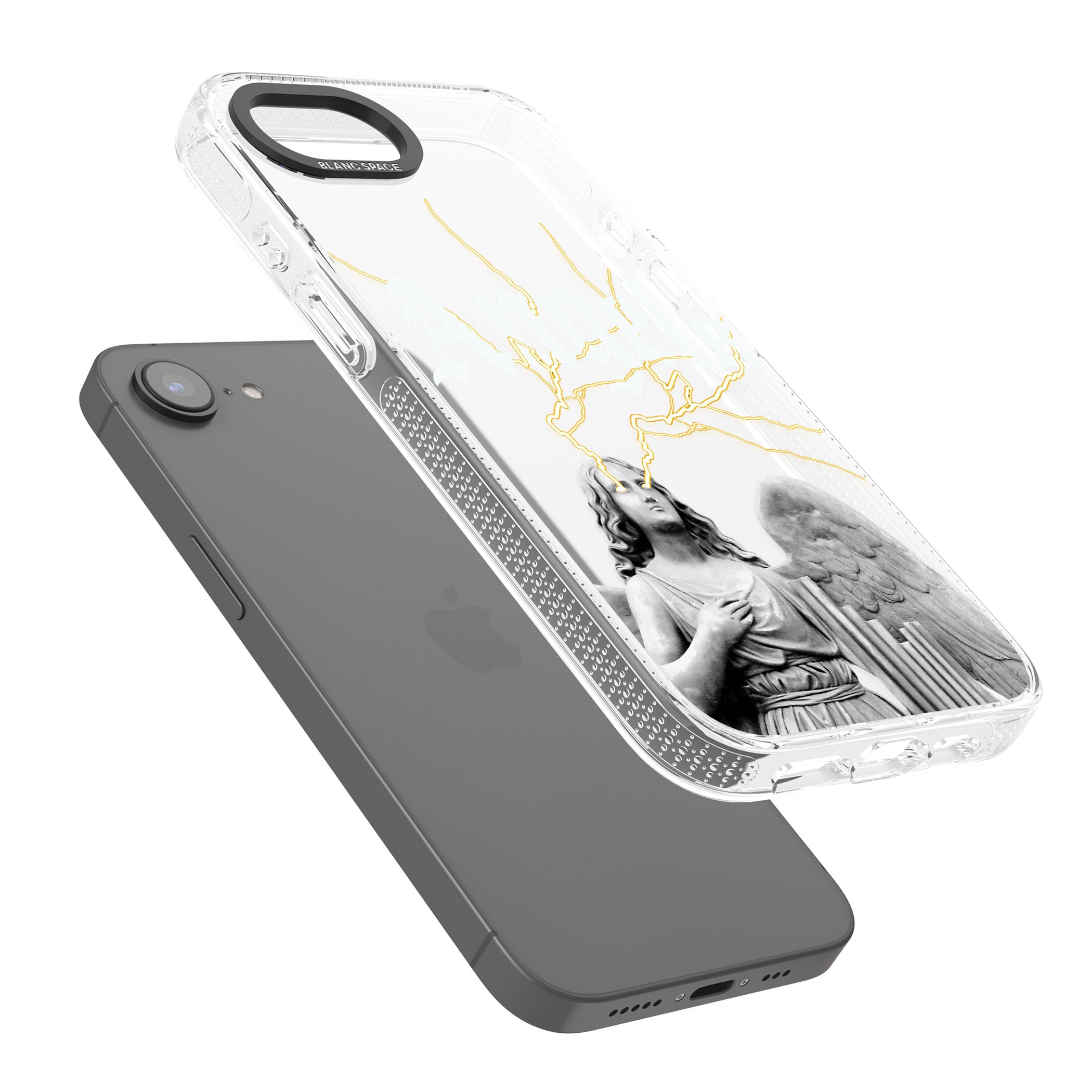 ANGELS iPhone 16e Clear Case Impact Air - Blanc Space
