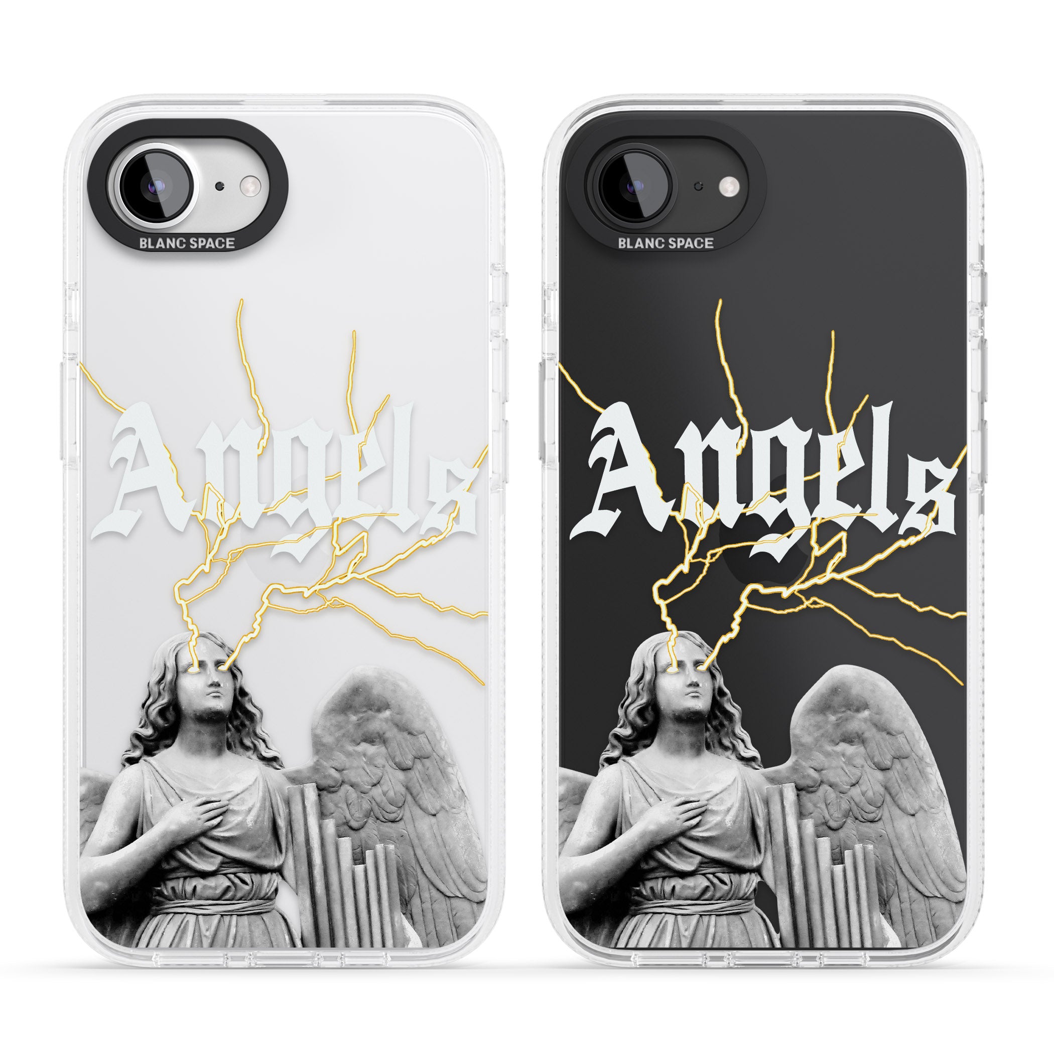 ANGELS iPhone 16e Clear Case Impact Air - Blanc Space