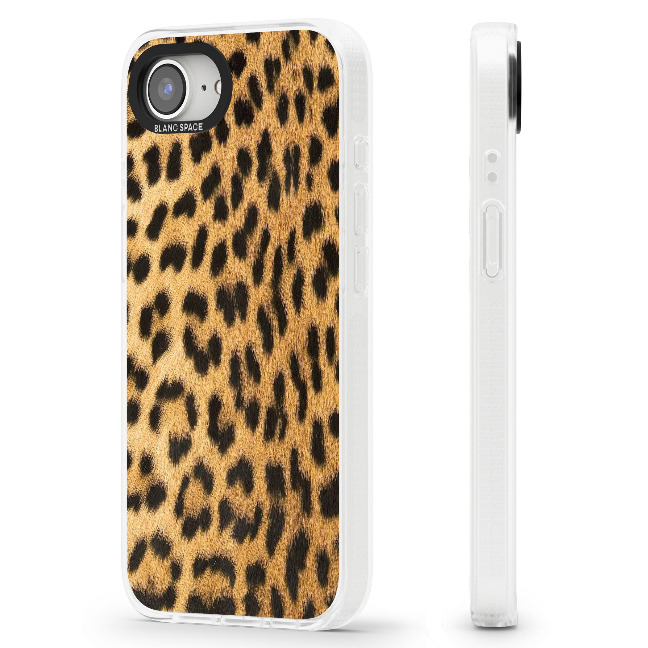 Designer Fashion Gold Leopard Print iPhone 16e Clear Case Impact Air - Blanc Space