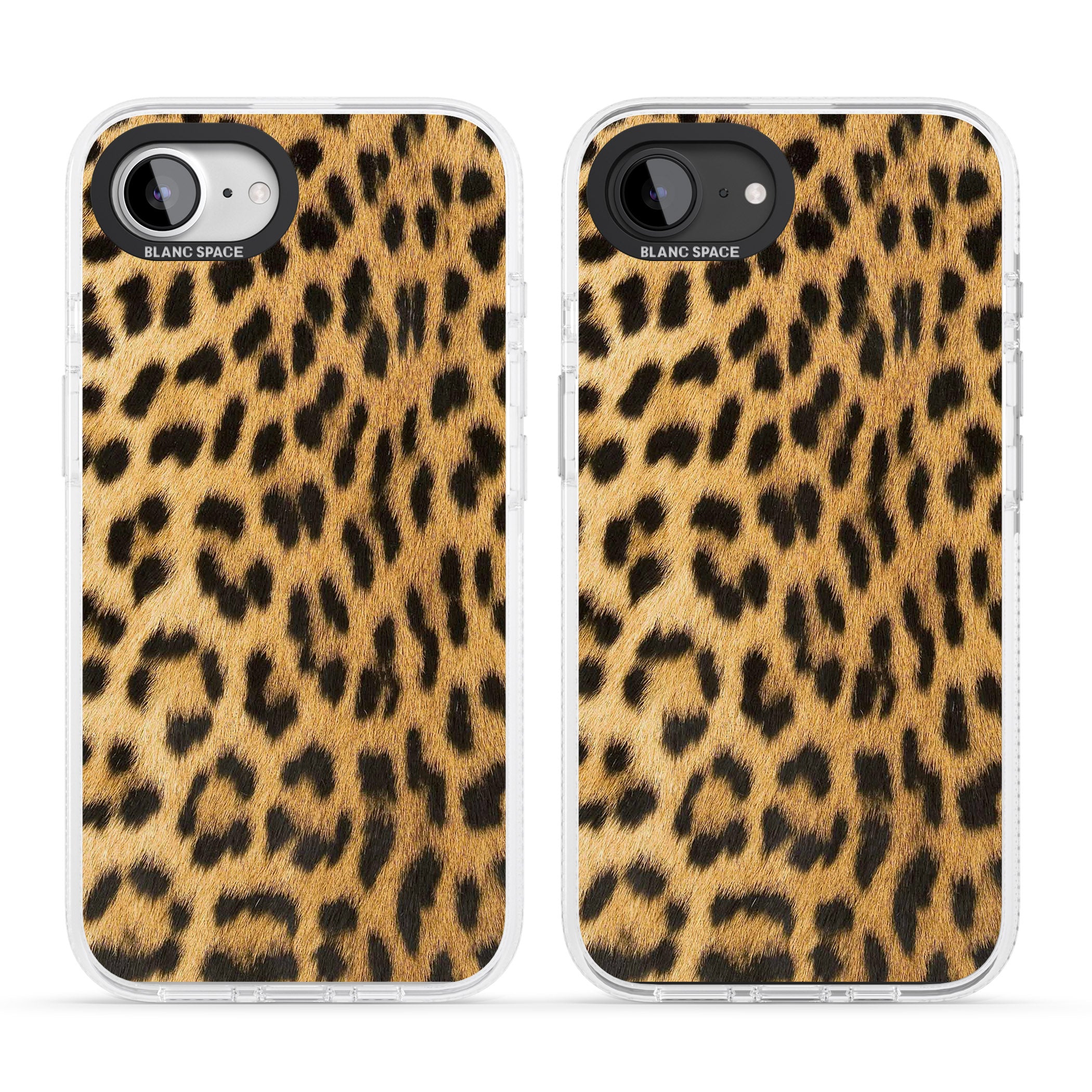 Designer Fashion Gold Leopard Print iPhone 16e Clear Case Impact Air - Blanc Space