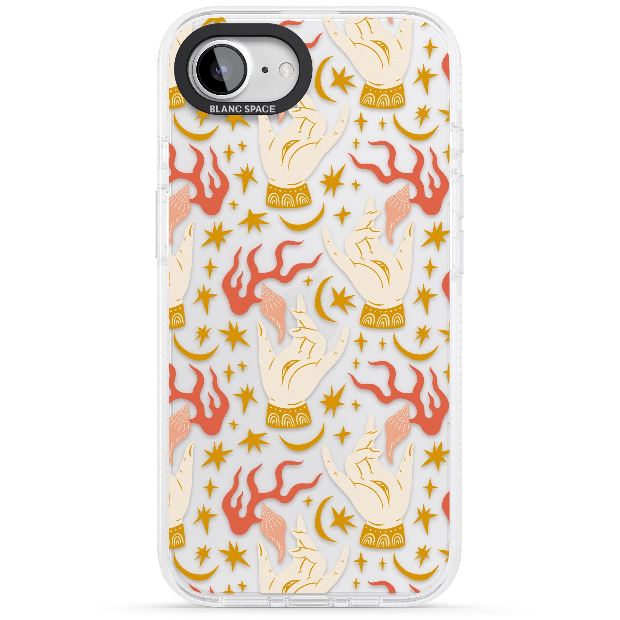 Hand Watcher Pattern iPhone 16e Clear Case Impact Air - Blanc Space