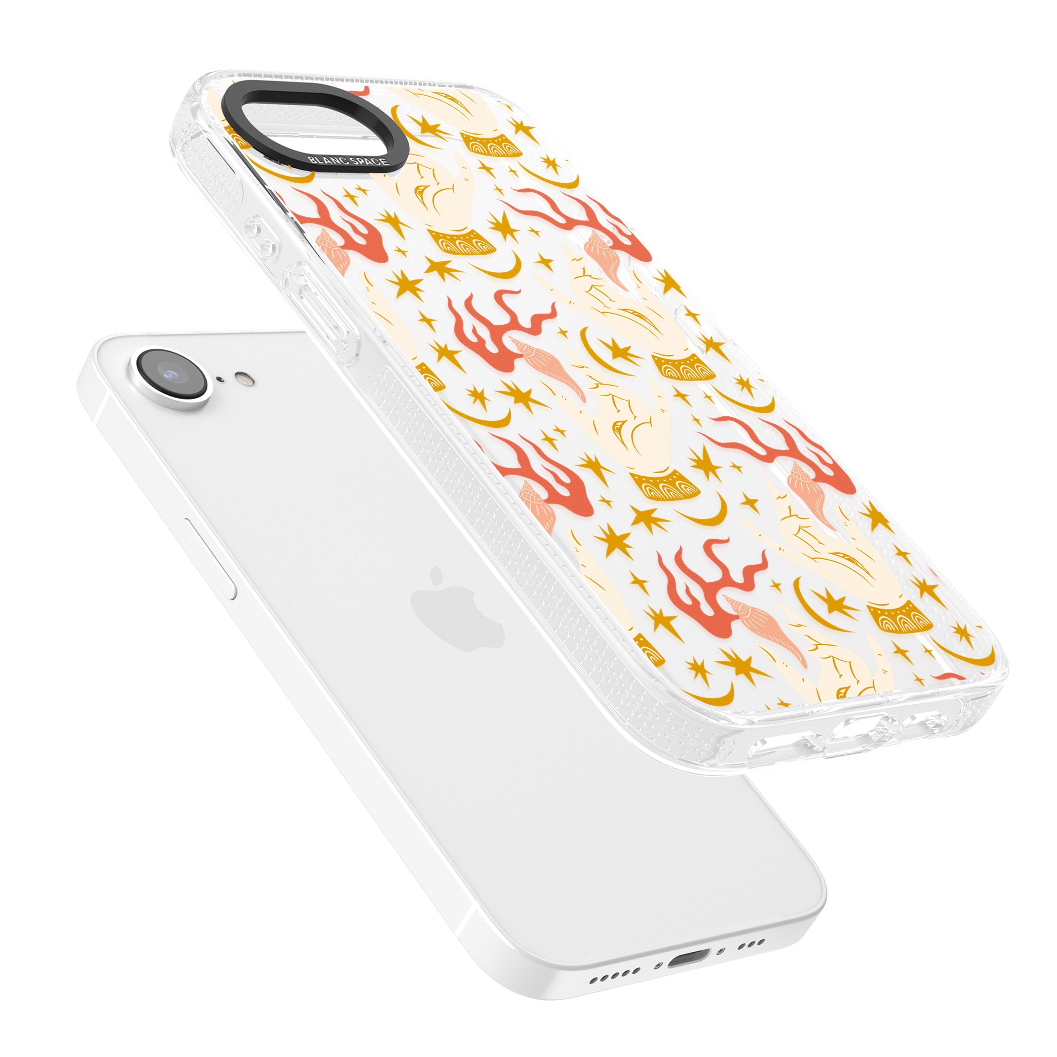 Hand Watcher Pattern iPhone 16e Clear Case Impact Air - Blanc Space