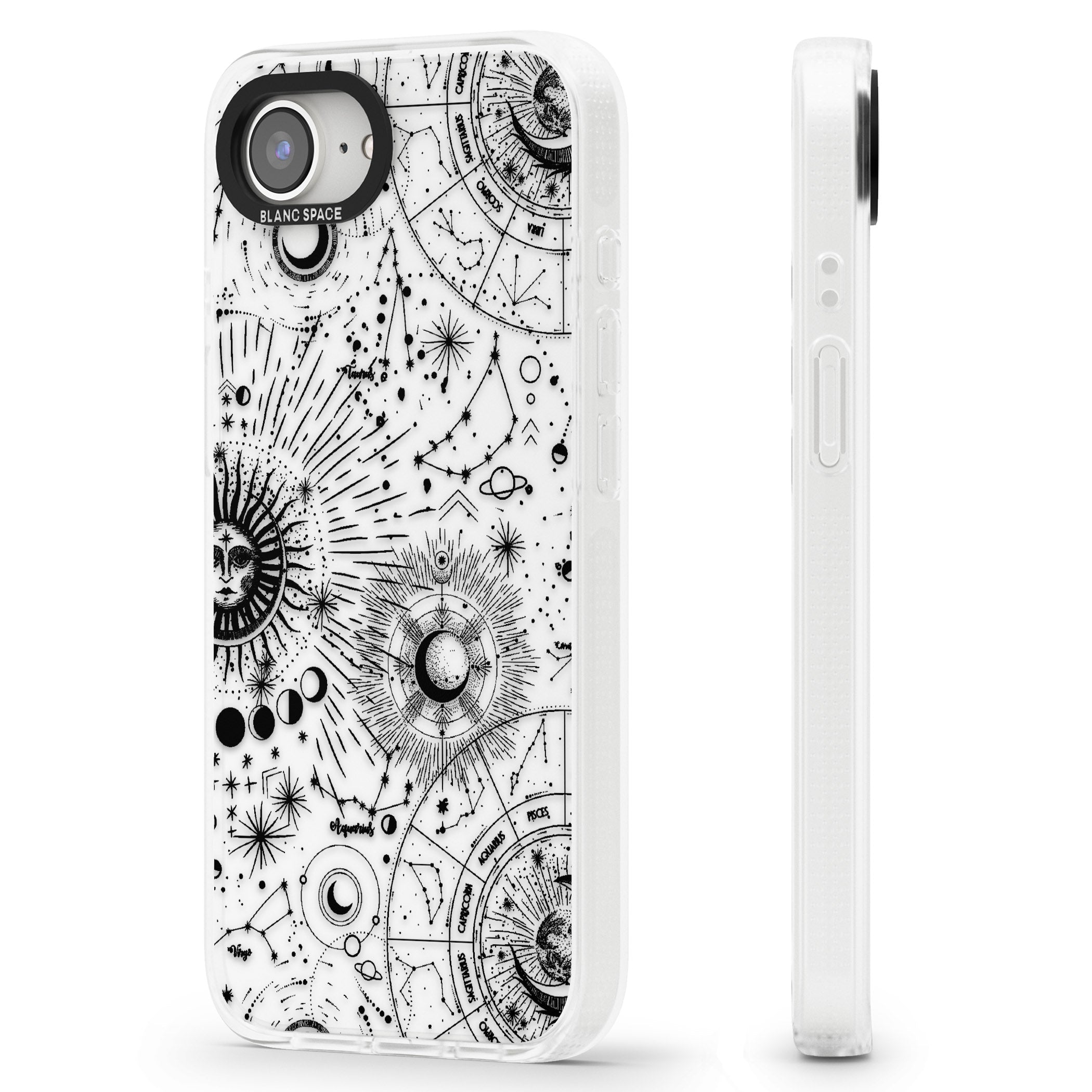 Suns & Constellations Astrological iPhone 16e Clear Case Impact Air - Blanc Space