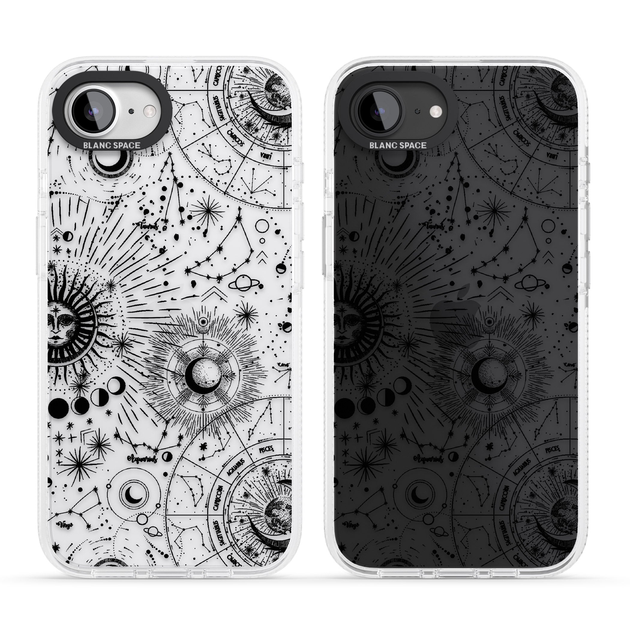 Suns & Constellations Astrological iPhone 16e Clear Case Impact Air - Blanc Space