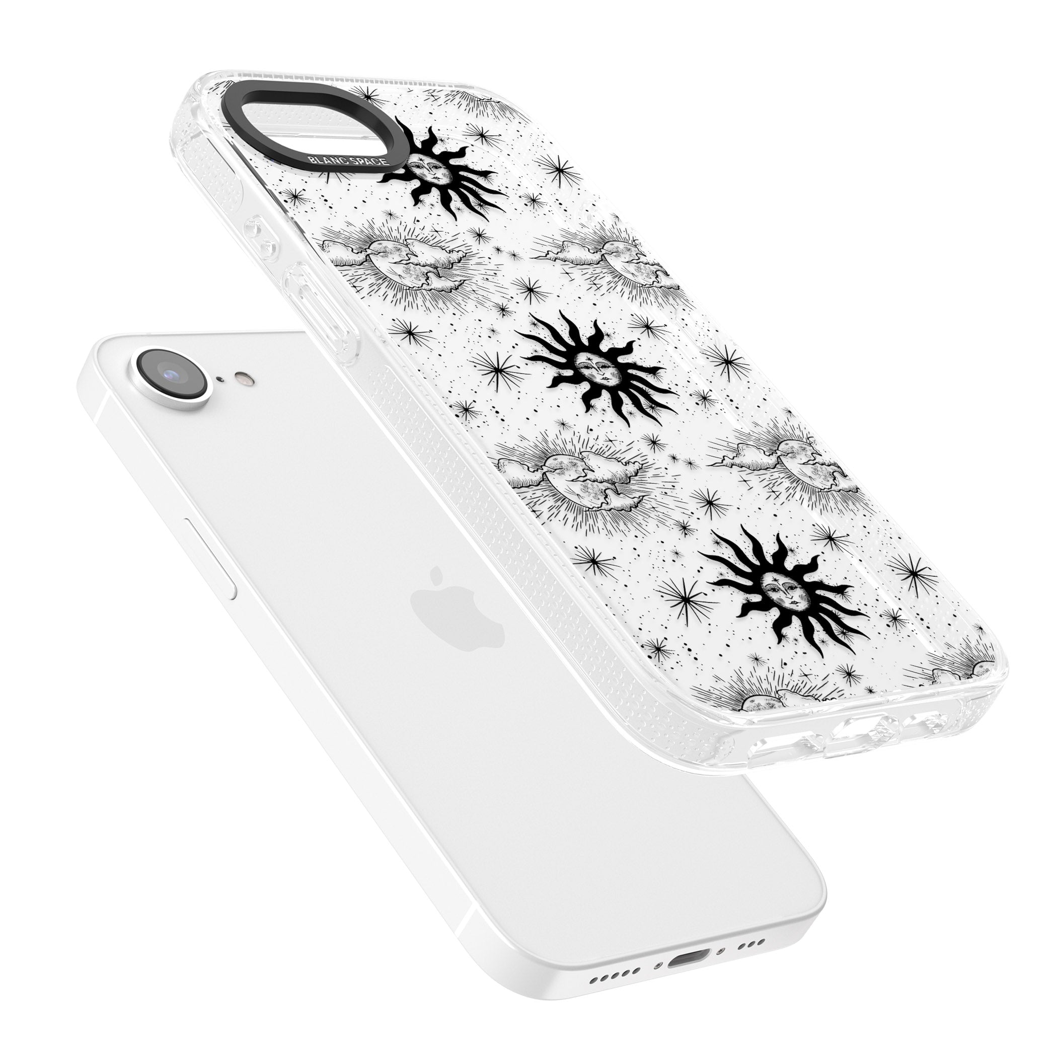 Suns & Clouds Vintage Astrological iPhone 16e Clear Case Impact Air - Blanc Space