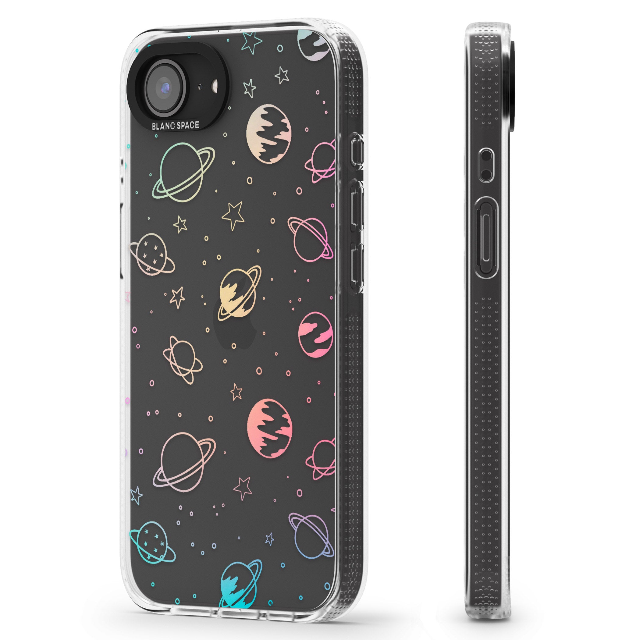 Cosmic Outer Space Design Pastels on Clear iPhone 16e Clear Case Impact Air - Blanc Space