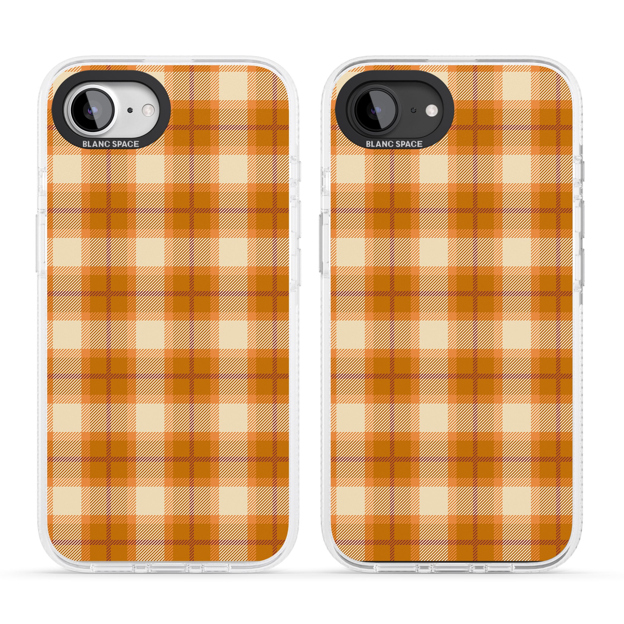 Pumpkin Plaid iPhone 16e Clear Case Impact Air - Blanc Space