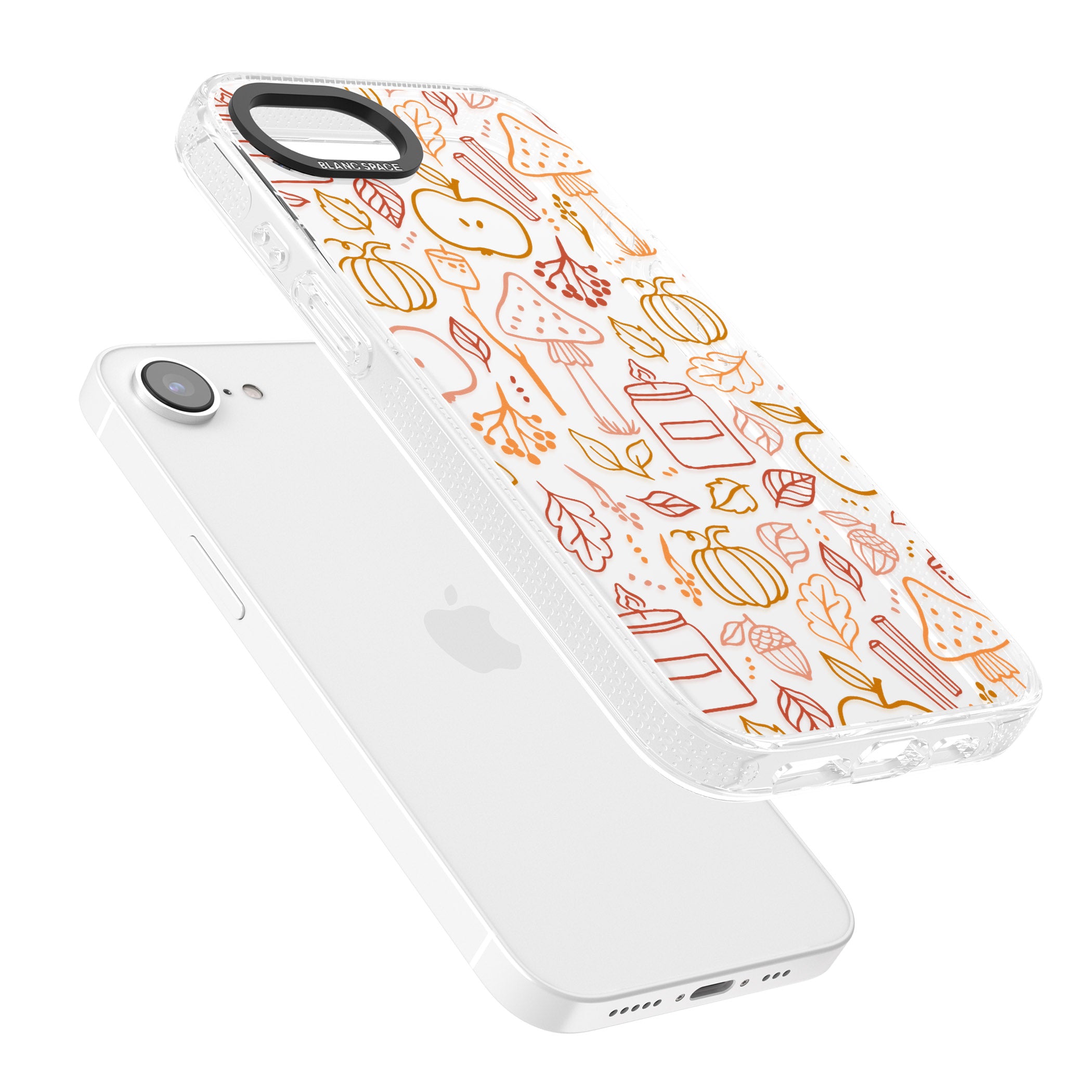 Autumn Line Pattern iPhone 16e Clear Case Impact Air - Blanc Space