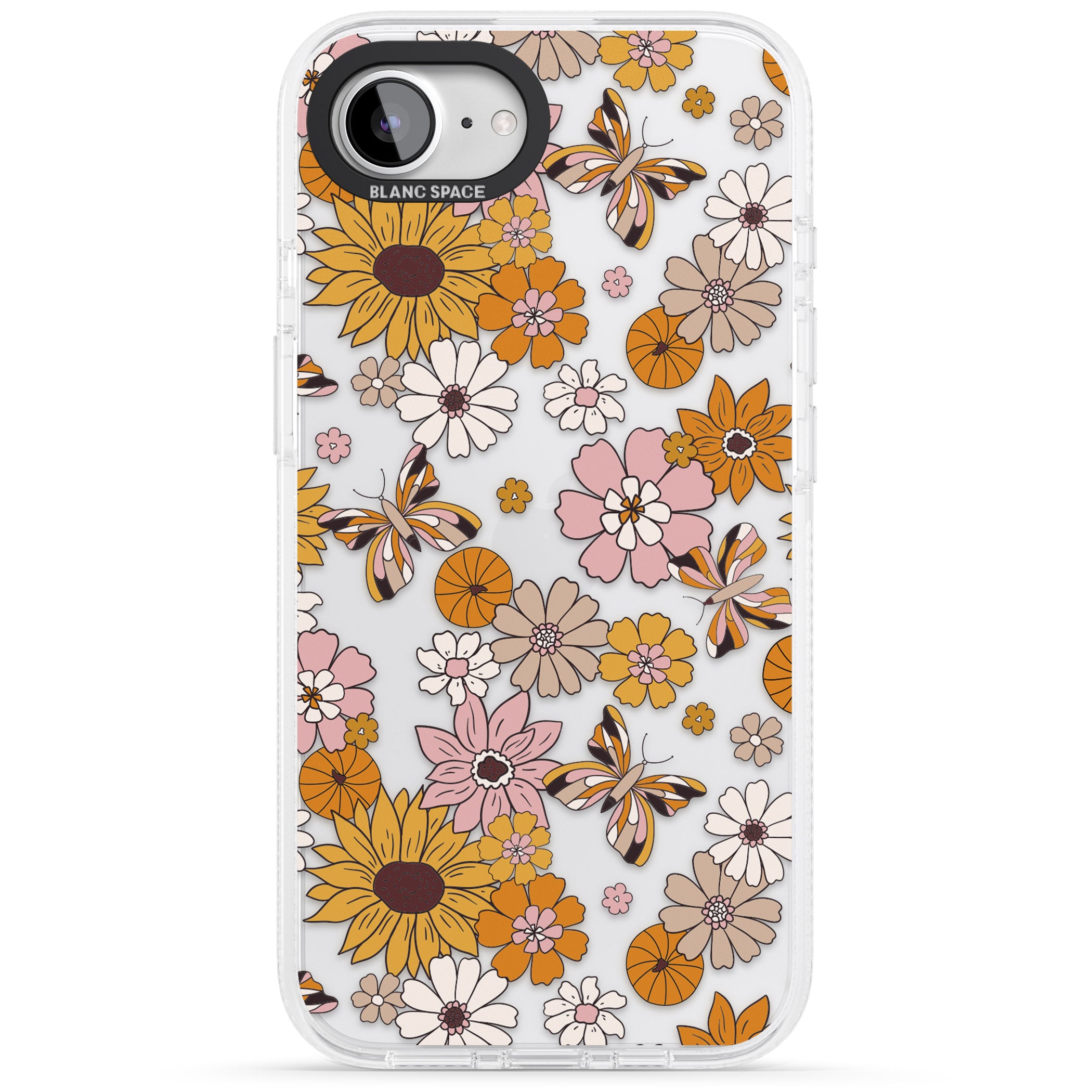 Butterfly & Bloom Autumn Floral iPhone 16e Clear Case Impact Air - Blanc Space