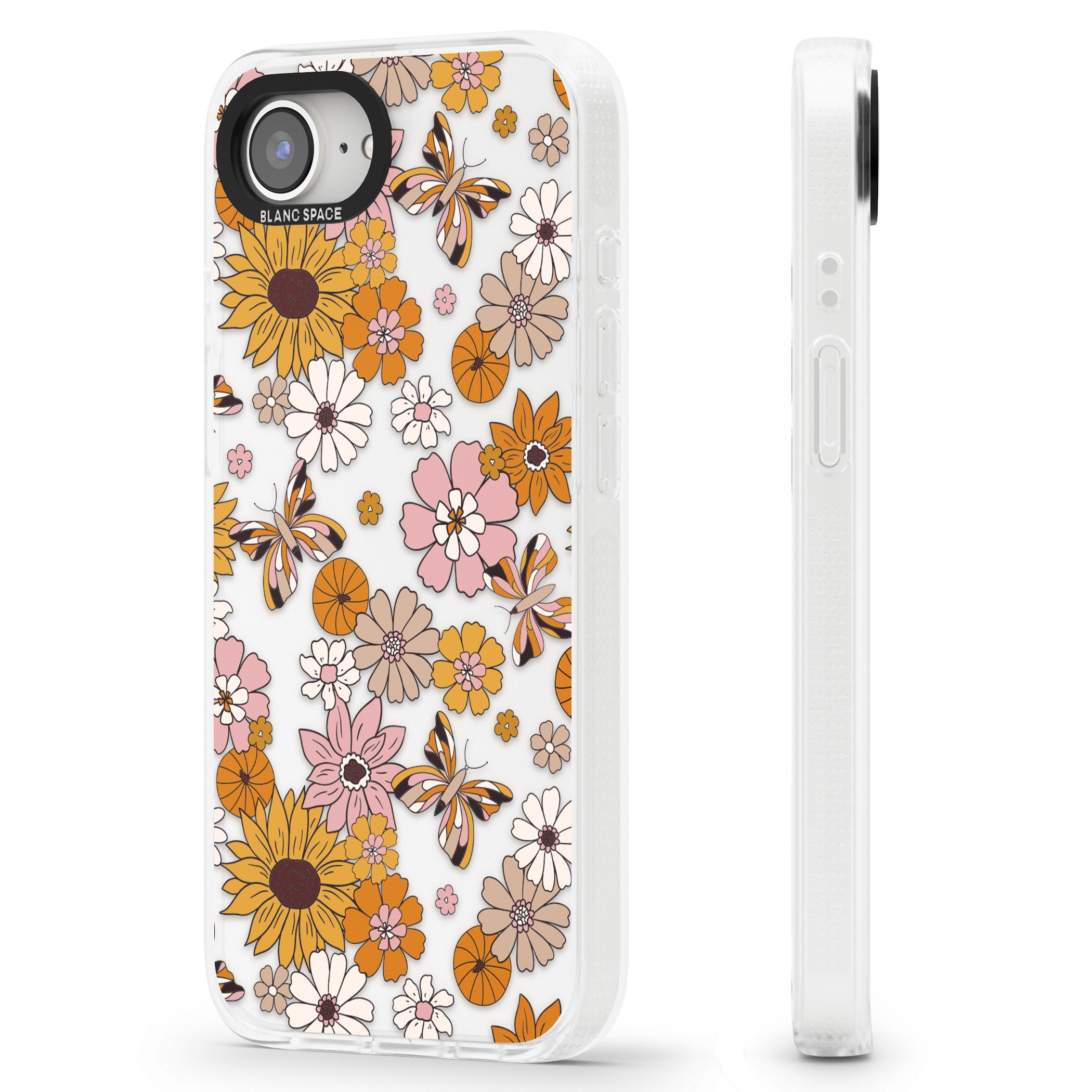 Butterfly & Bloom Autumn Floral iPhone 16e Clear Case Impact Air - Blanc Space