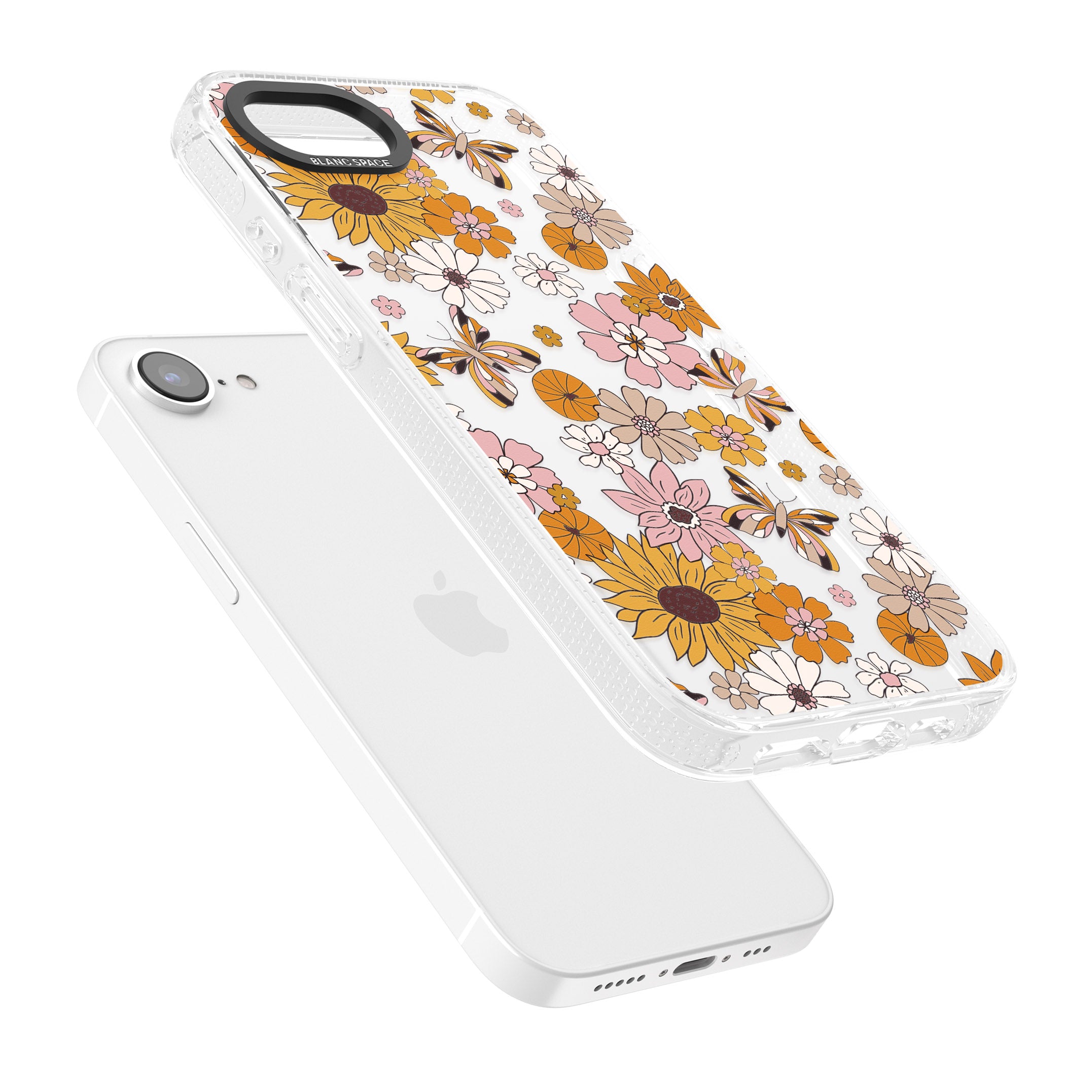 Butterfly & Bloom Autumn Floral iPhone 16e Clear Case Impact Air - Blanc Space