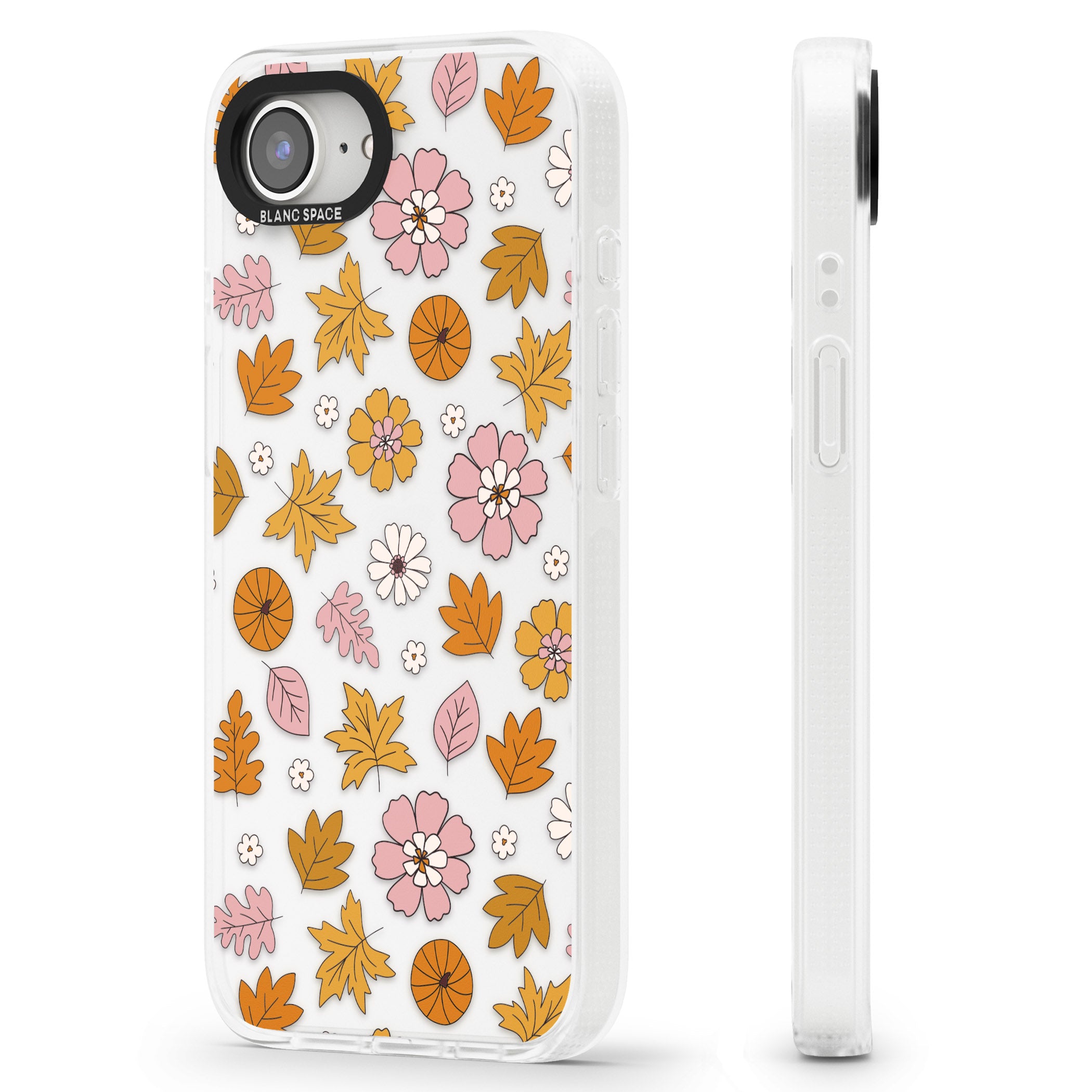 Autumn Leaves and Flowers iPhone 16e Clear Case Impact Air - Blanc Space