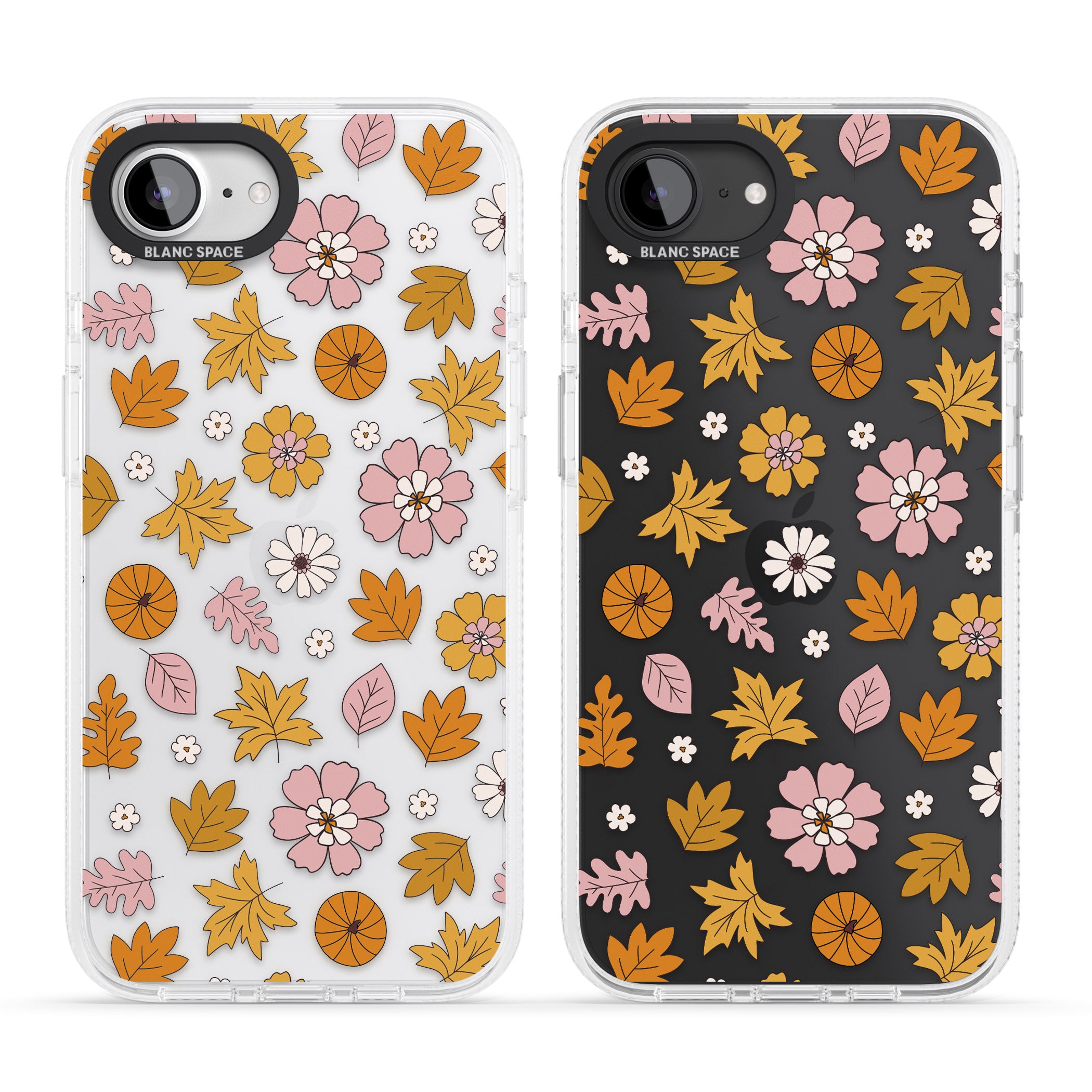 Autumn Leaves and Flowers iPhone 16e Clear Case Impact Air - Blanc Space