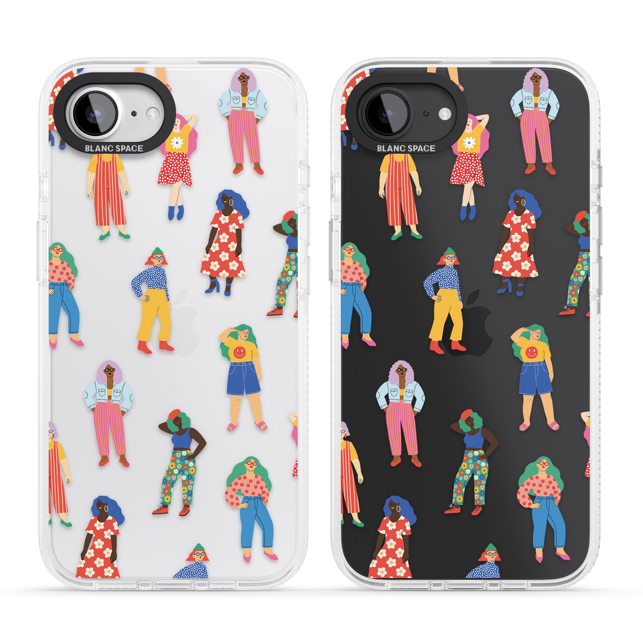 Girls Pattern iPhone 16e Clear Case Impact Air - Blanc Space