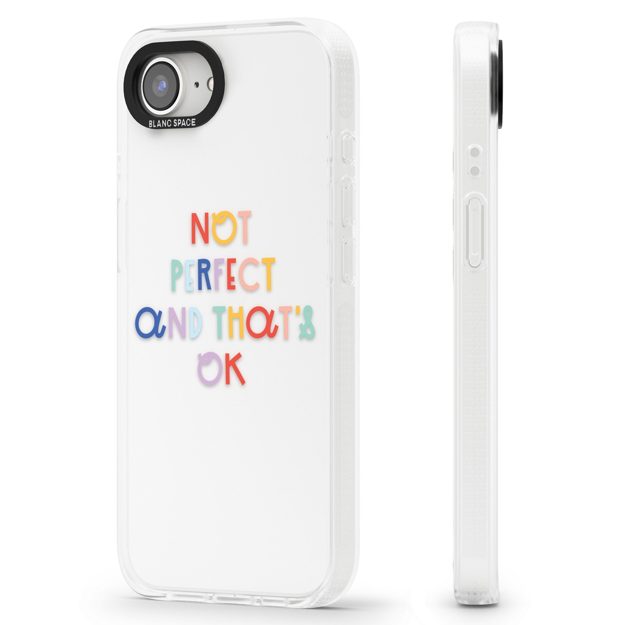 Not Perfect - Clear iPhone 16e Clear Case Impact Air - Blanc Space