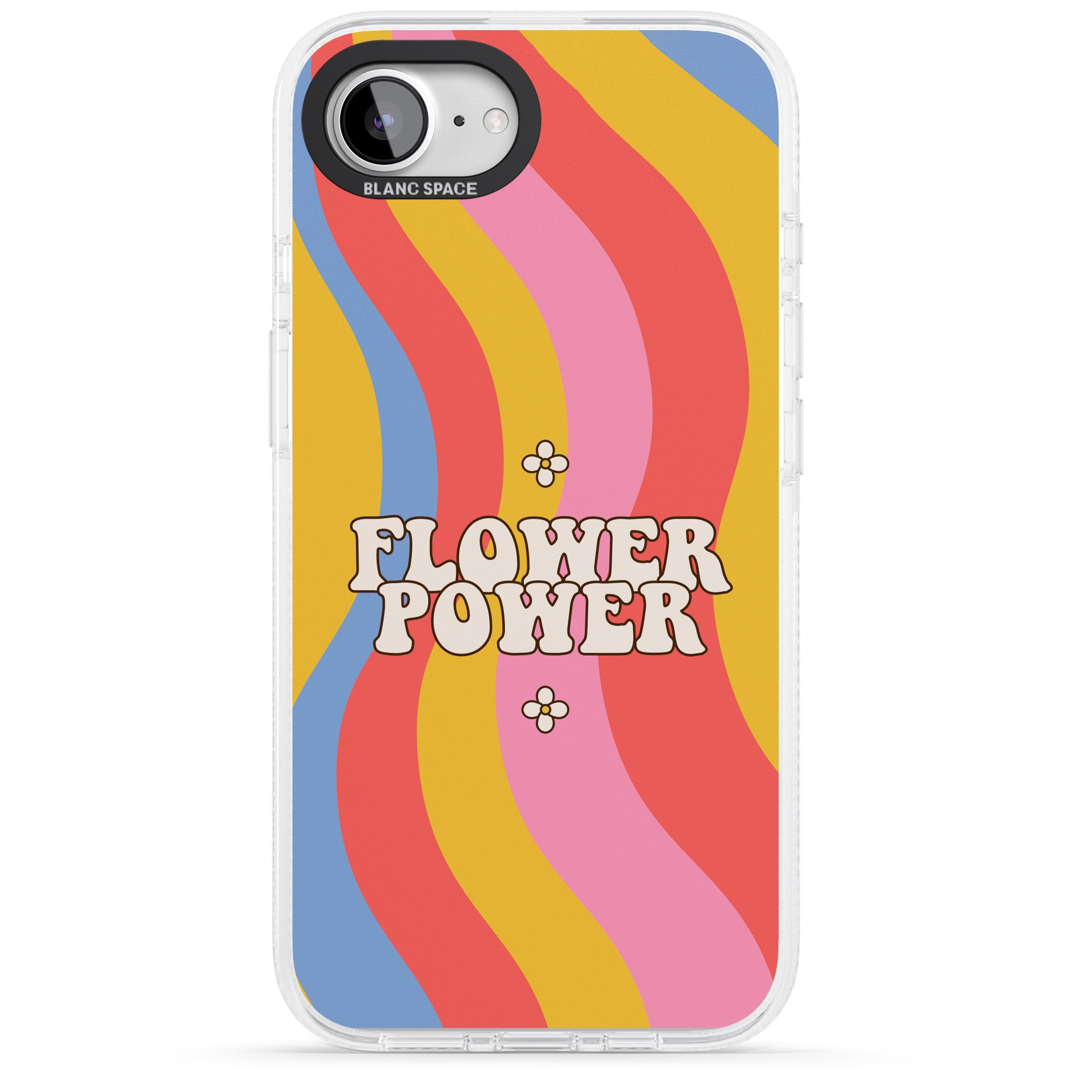 Melting Flower Power iPhone 16e Clear Case Impact Air - Blanc Space