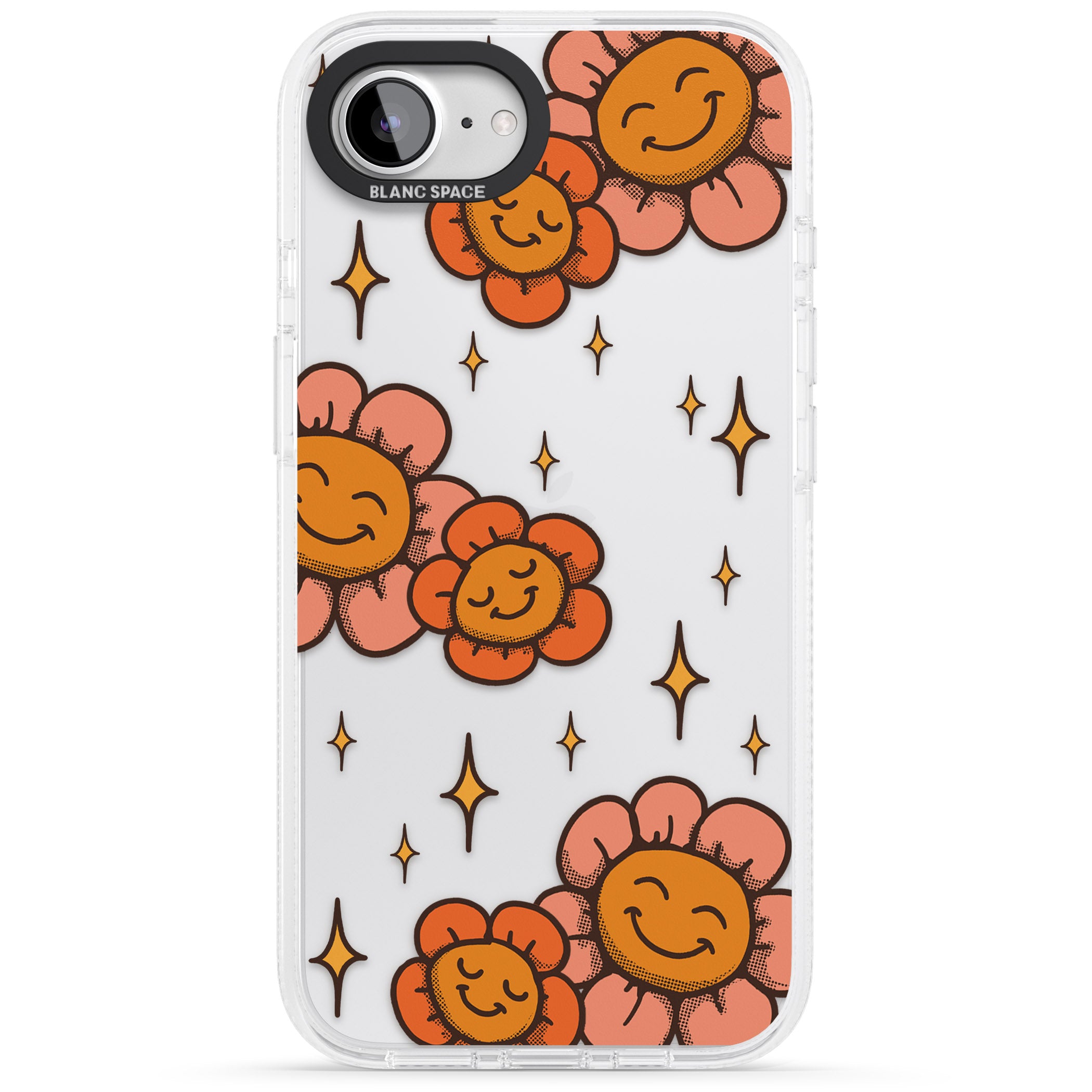 Mellow Flowers iPhone 16e Clear Case Impact Air - Blanc Space