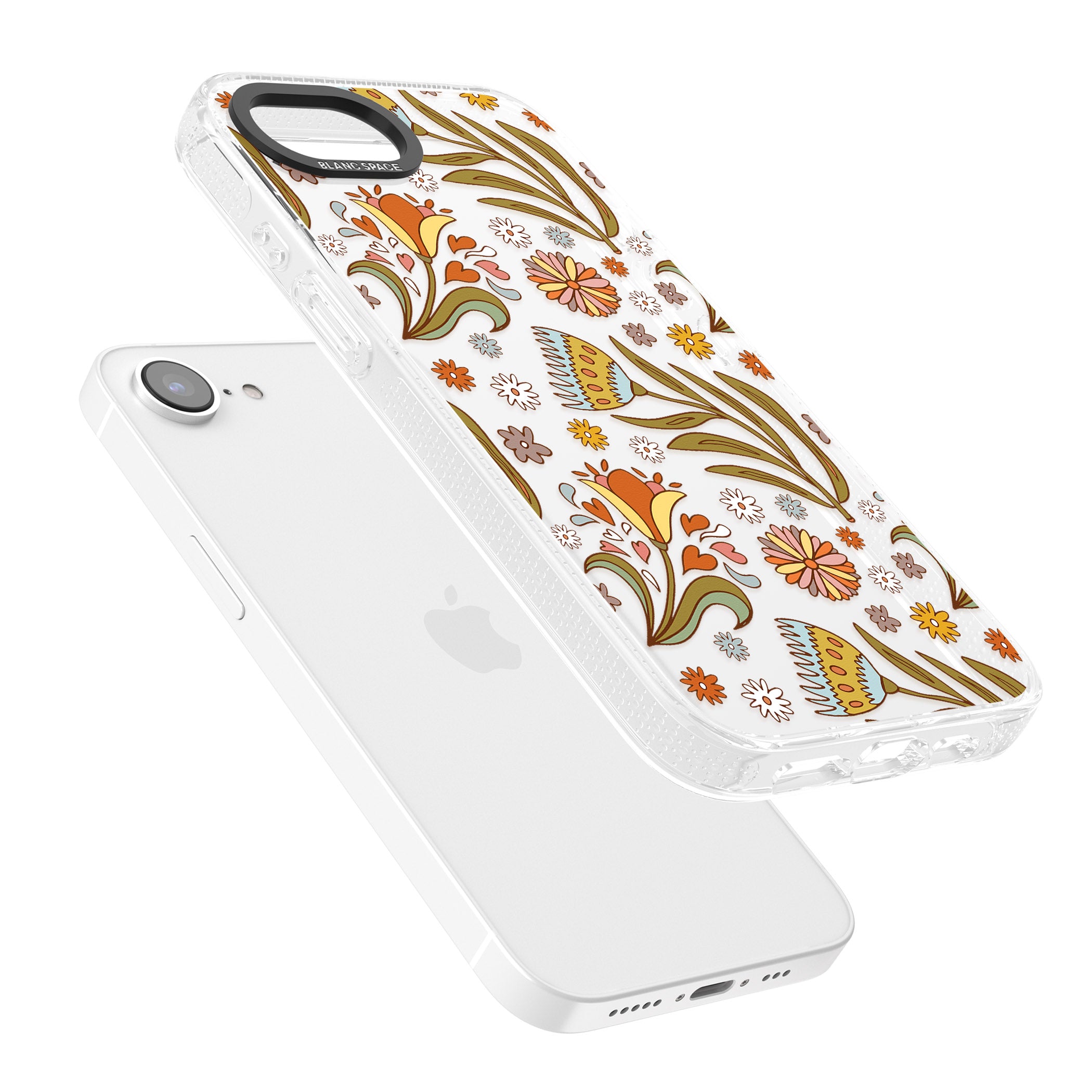 Boho Celestial Wildflower iPhone 16e Clear Case Impact Air - Blanc Space
