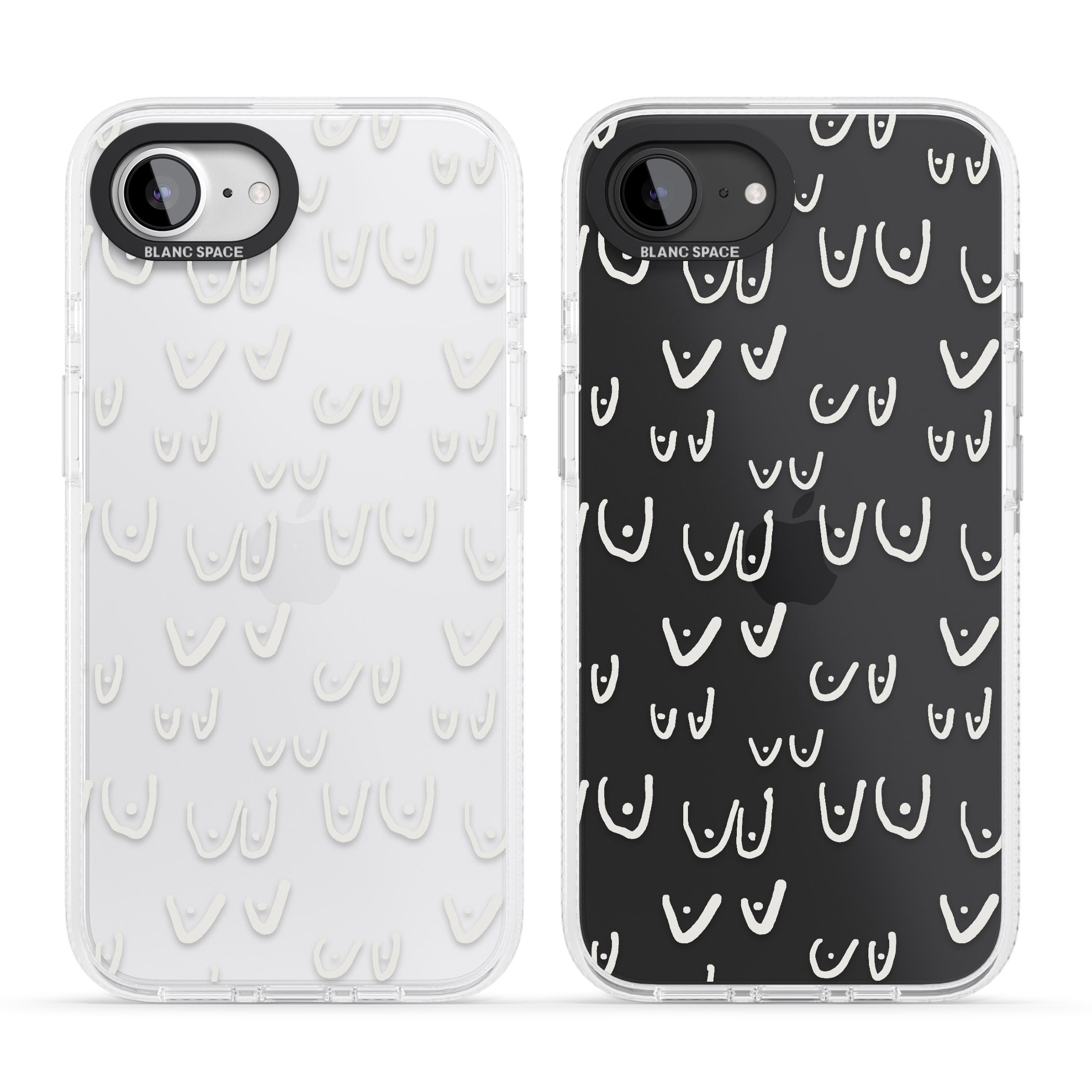 Free the boob (White) iPhone 16e Clear Case Impact Air - Blanc Space