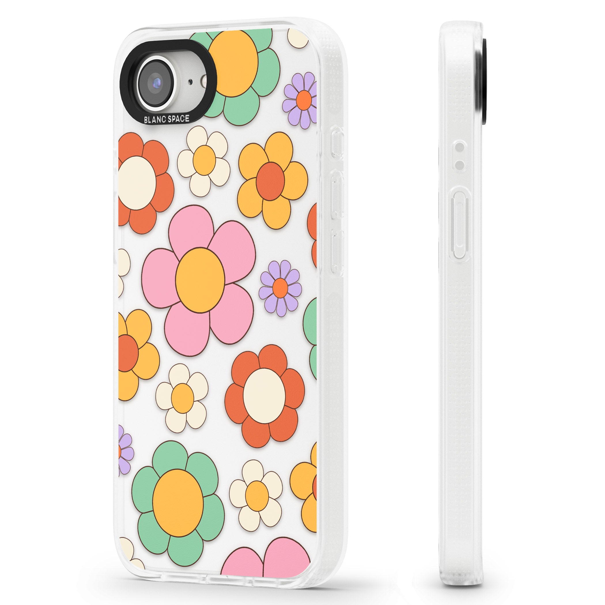 Groovy Blossoms iPhone 16e Clear Case Impact Air - Blanc Space