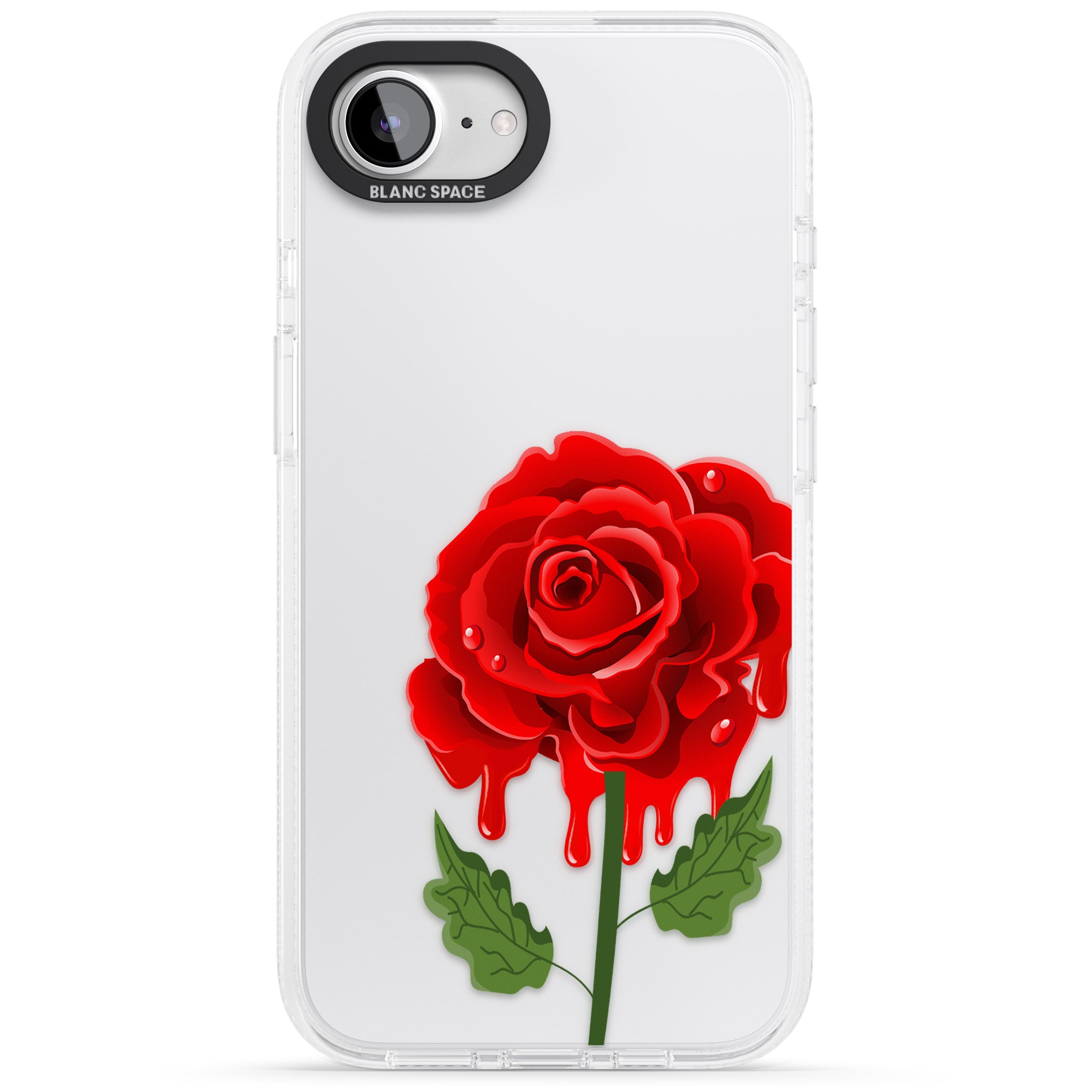 Melting Rose iPhone 16e Clear Case Impact Air - Blanc Space
