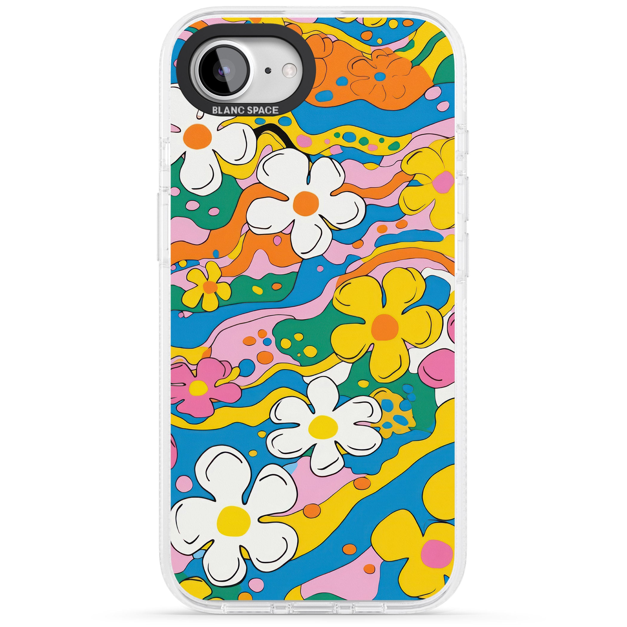 Vibrant Bloom iPhone 16e Clear Case Impact Air - Blanc Space