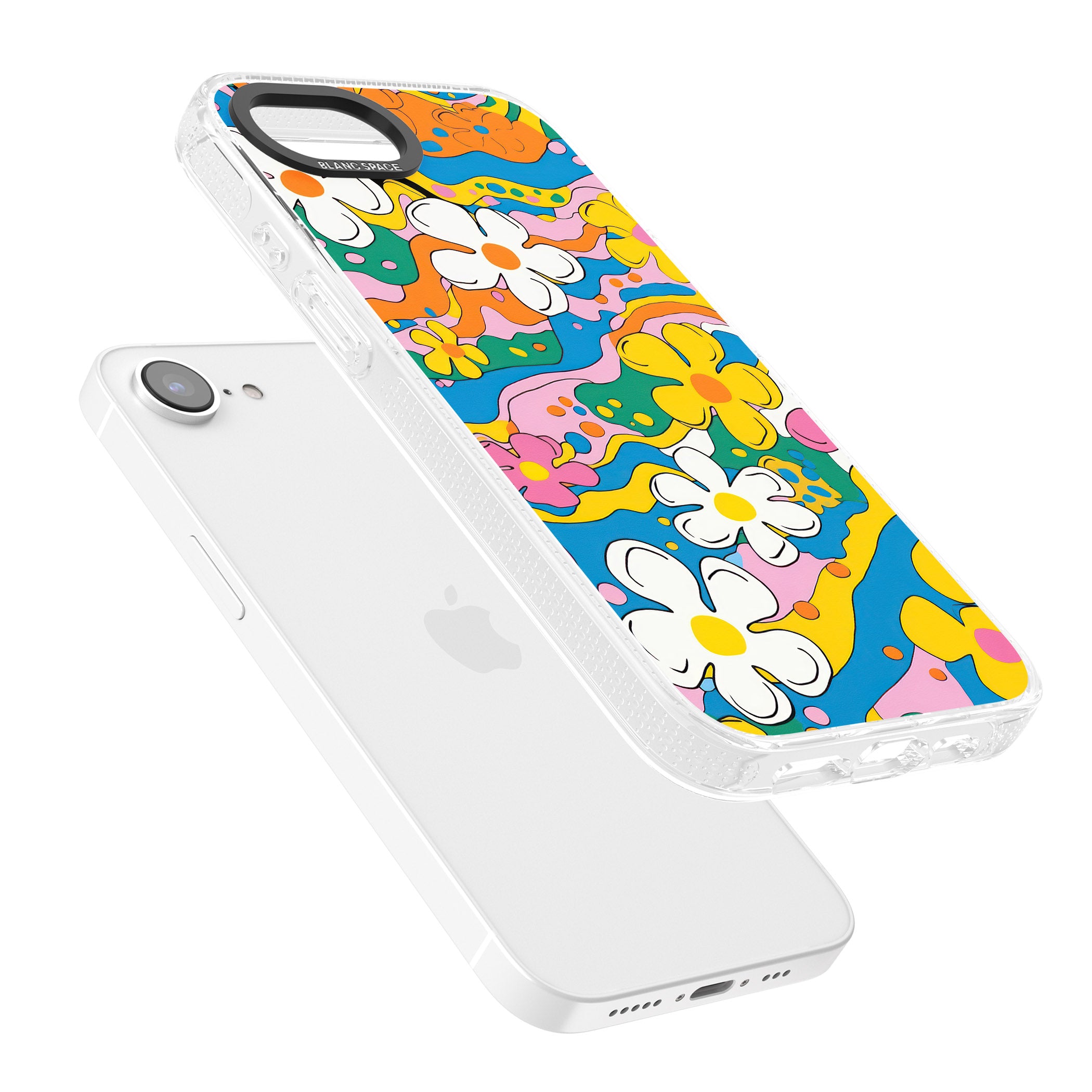 Vibrant Bloom iPhone 16e Clear Case Impact Air - Blanc Space