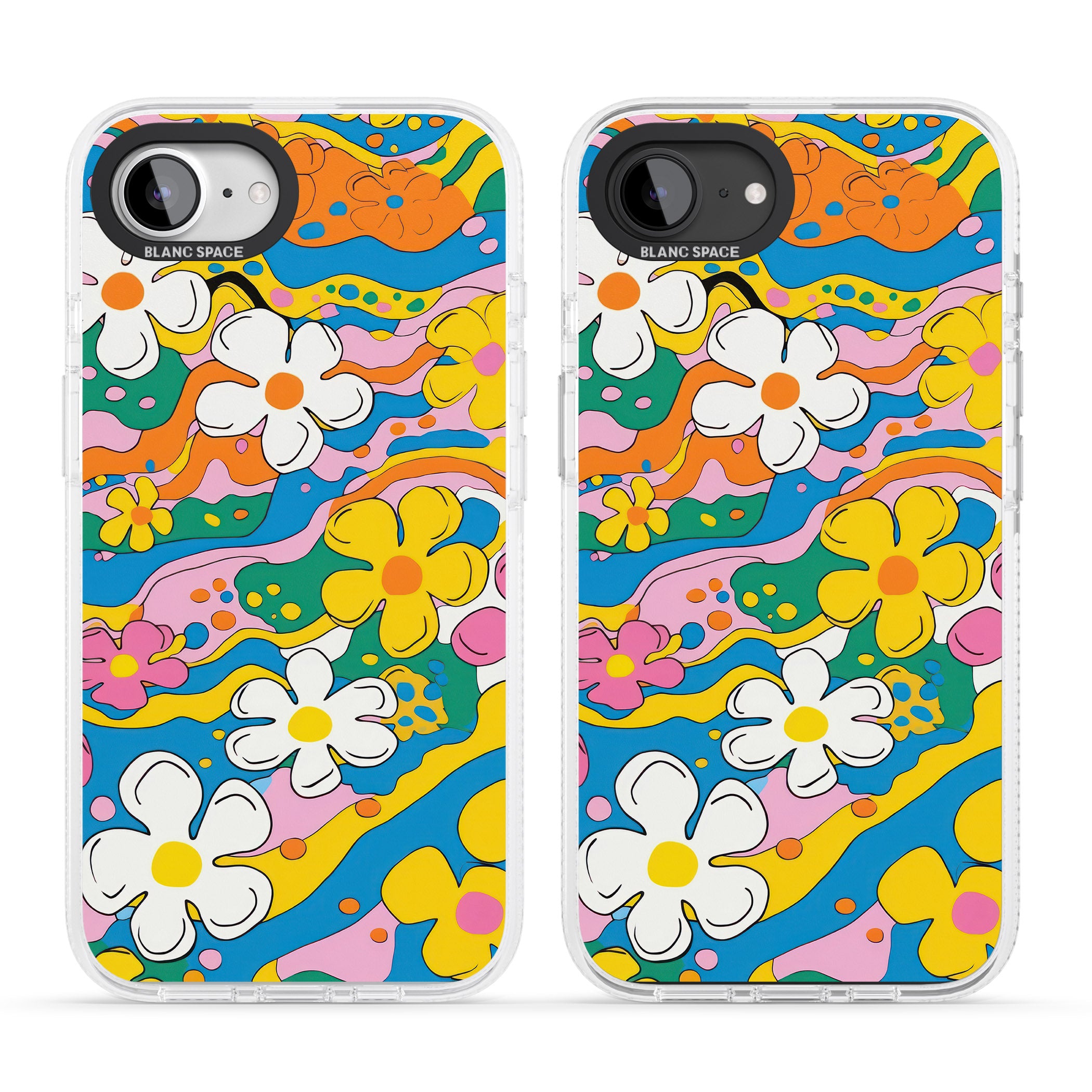 Vibrant Bloom iPhone 16e Clear Case Impact Air - Blanc Space
