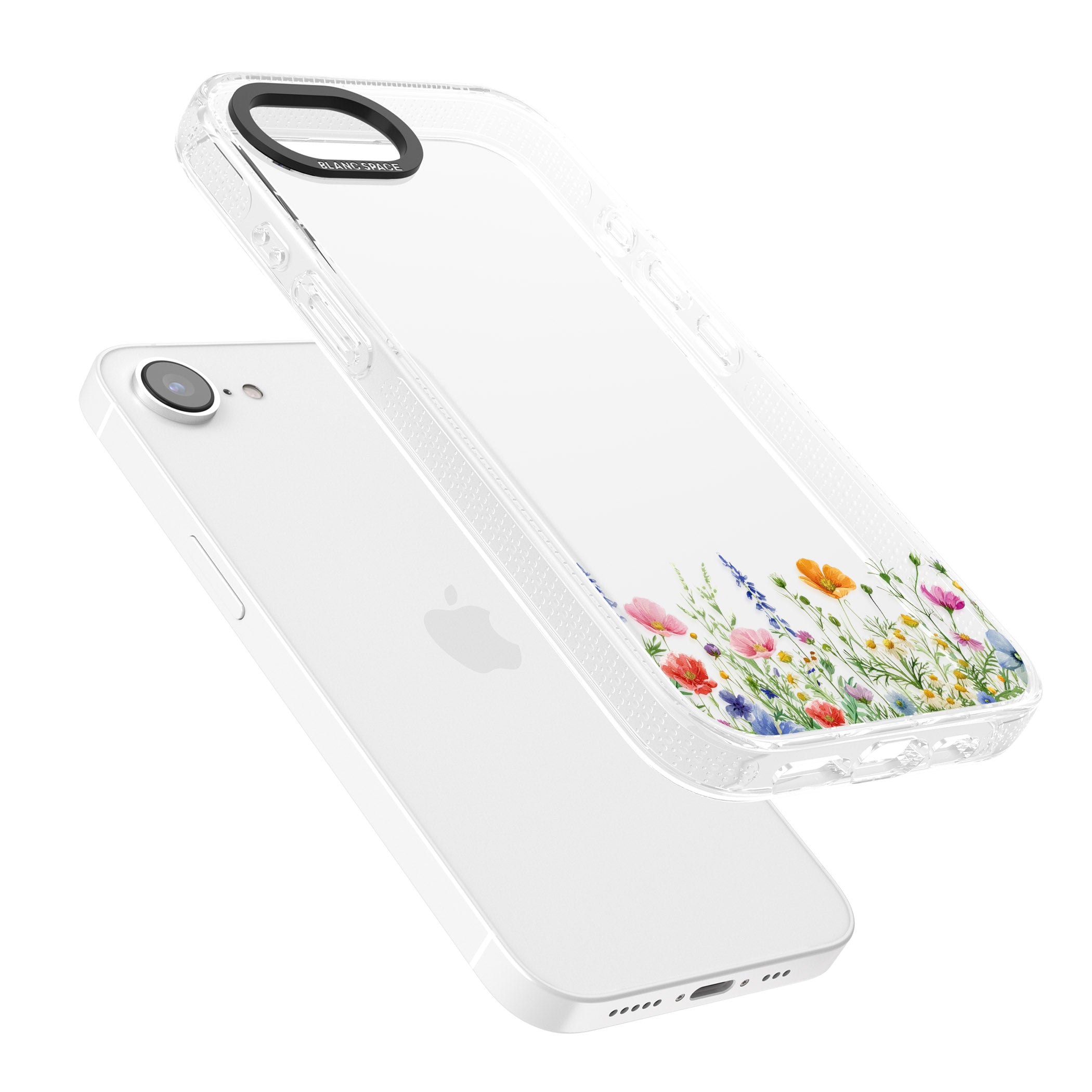 Minimal Wildflowers iPhone 16e Clear Case Impact Air - Blanc Space