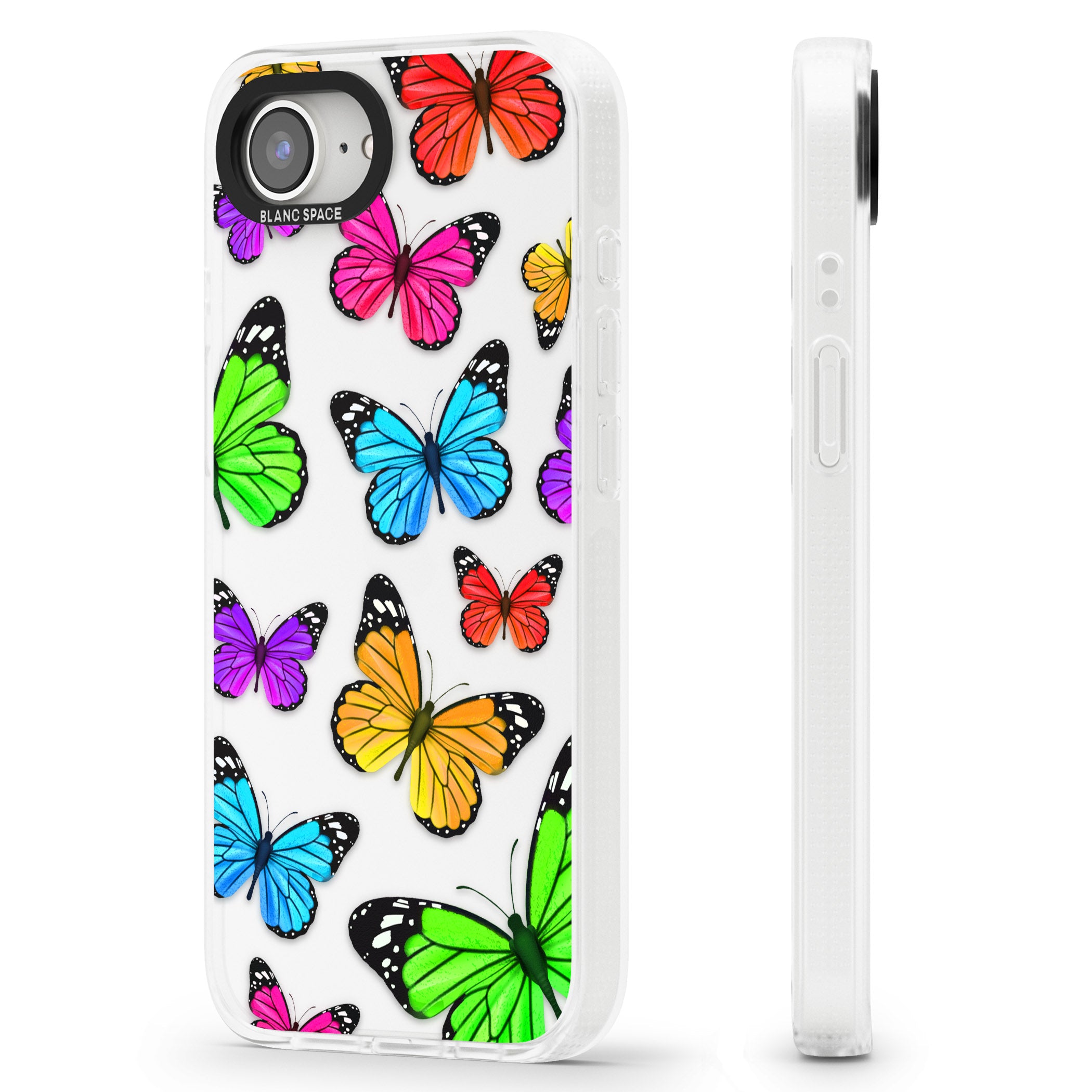 Vibrant Butterflies iPhone 16e Clear Case Impact Air - Blanc Space