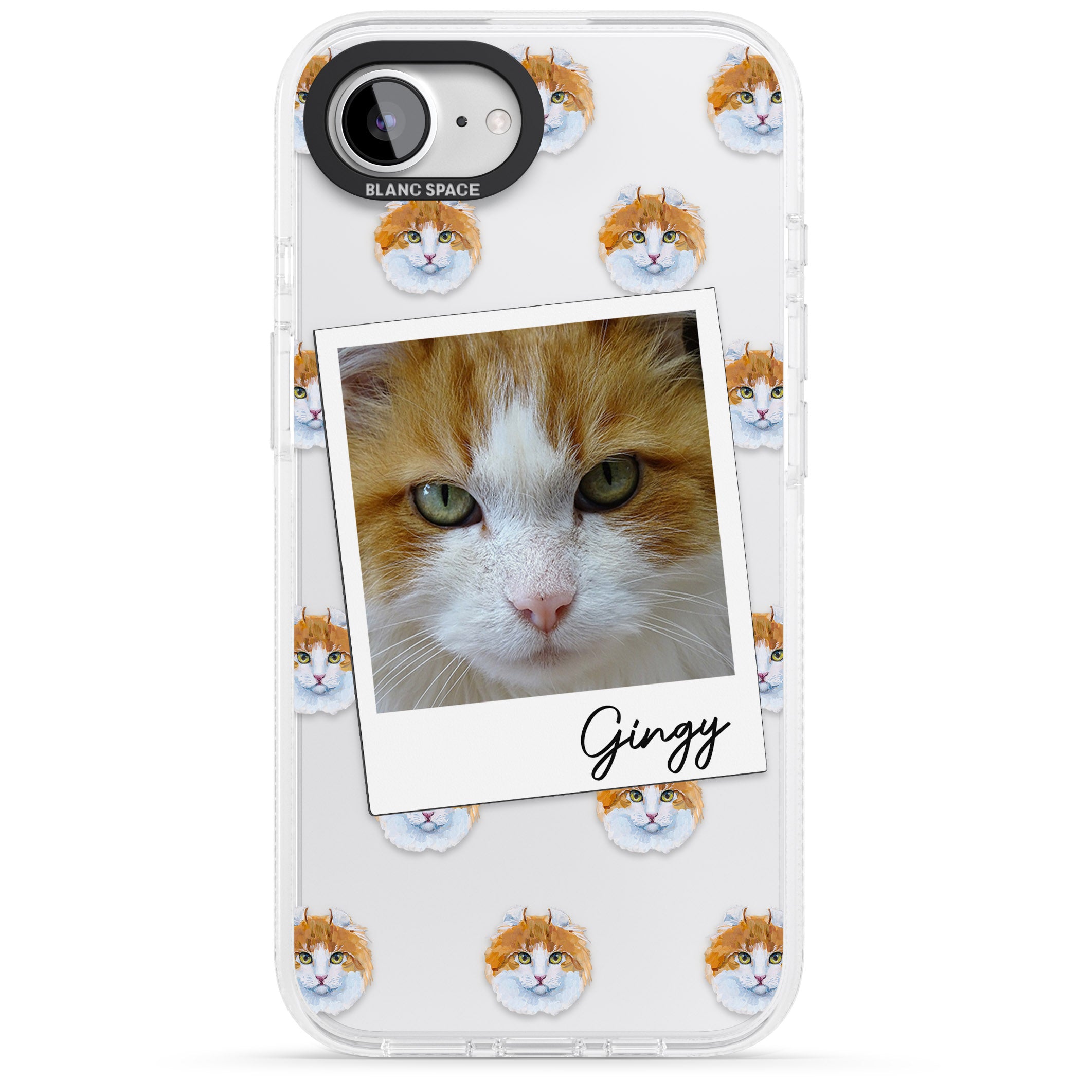 Personalised American Curl Photo iPhone 16e Clear Case Impact Air - Blanc Space