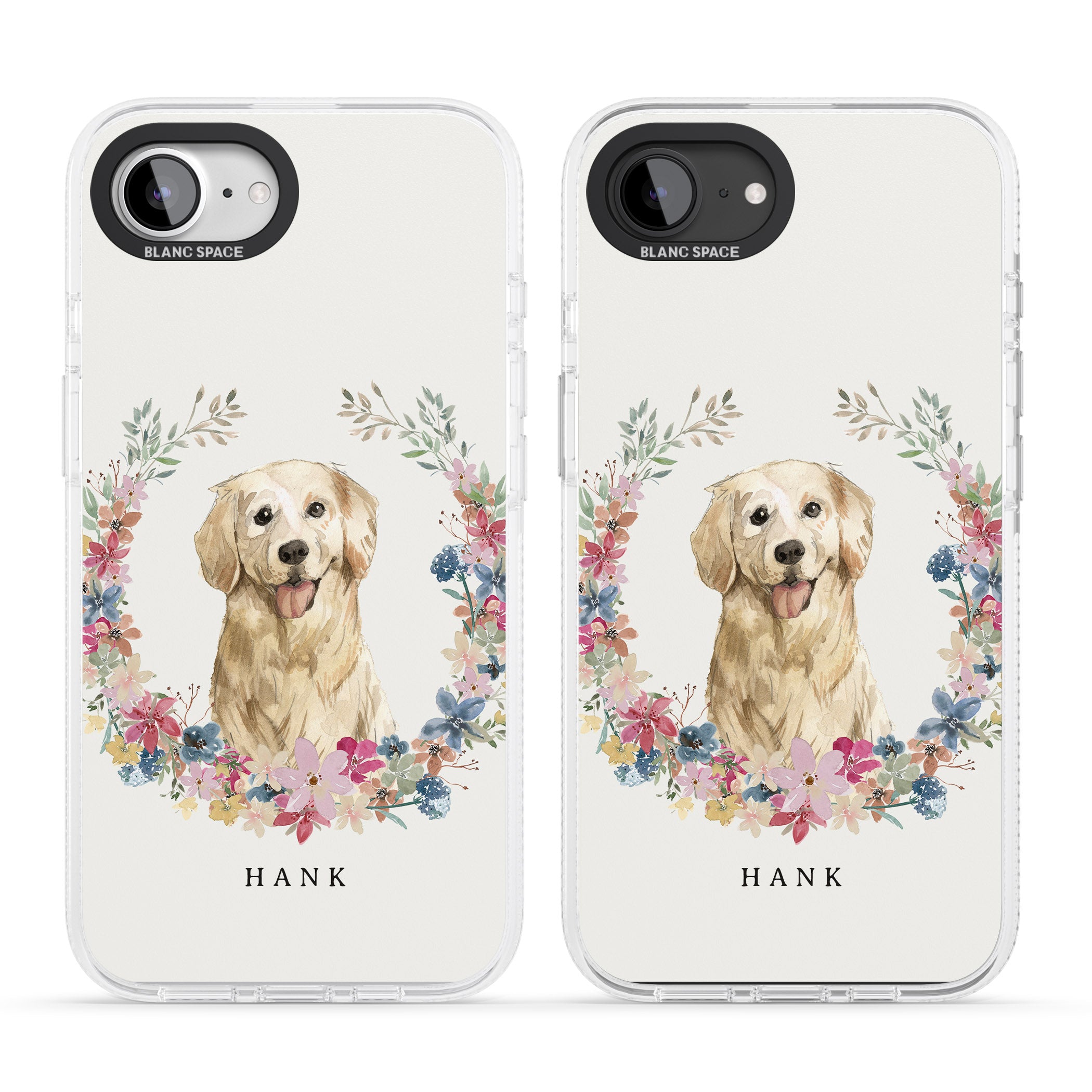 Personalised Golden Retriever - Watercolour Dog Portrait iPhone 16e Clear Case Impact Air - Blanc Space