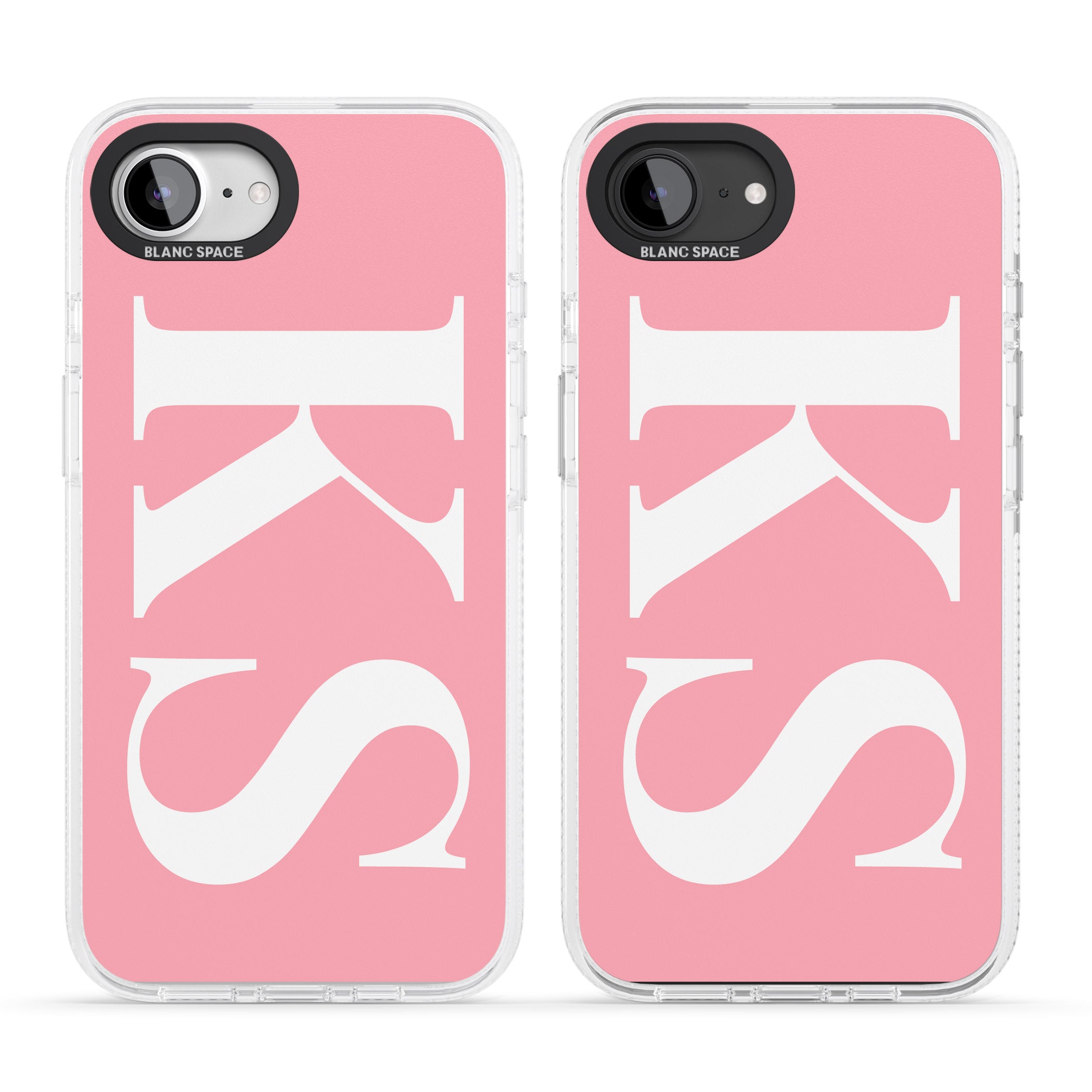 Personalised White & Pink Letters iPhone 16e Clear Case Impact Air - Blanc Space