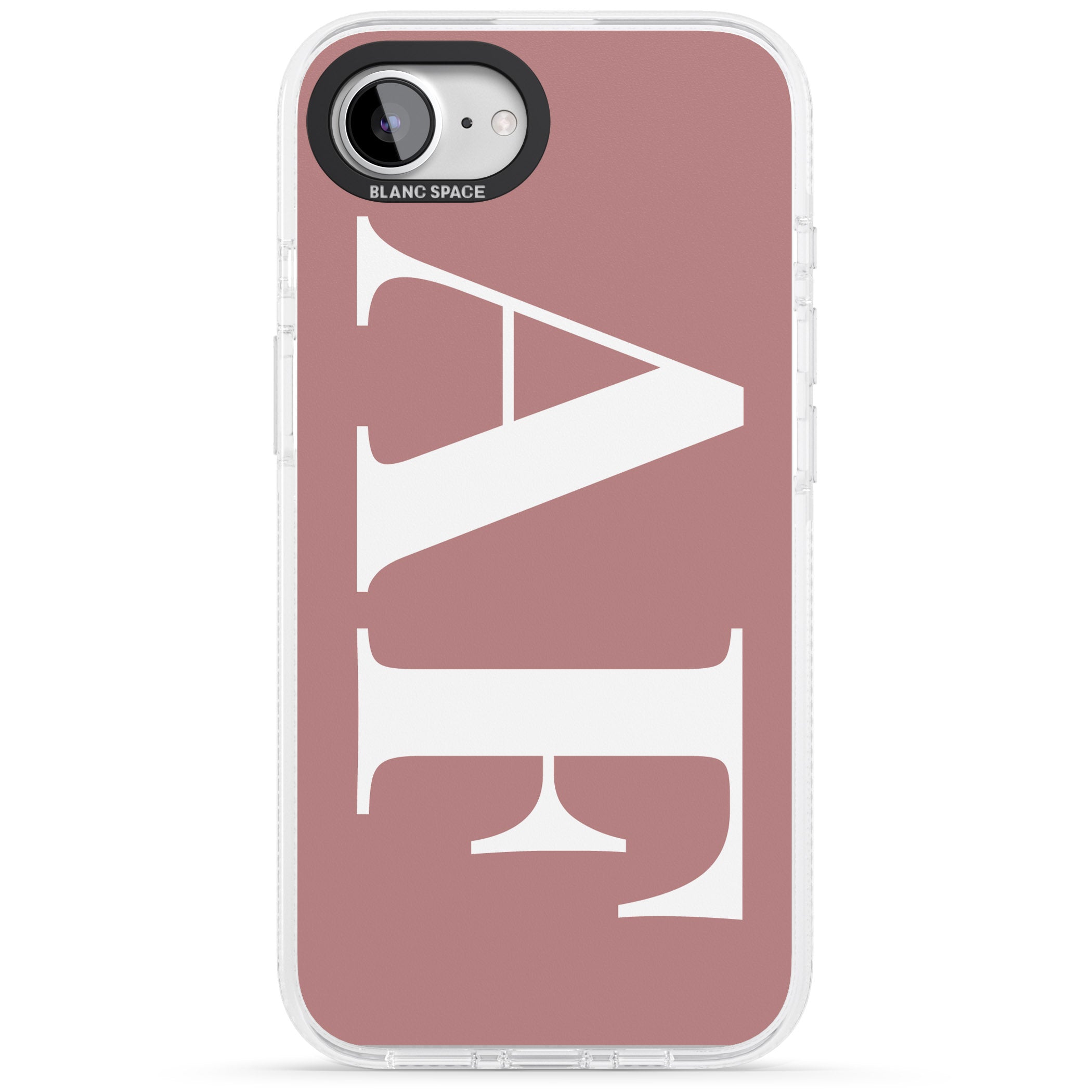 Personalised White & Rose Personalised iPhone 16e Clear Case Impact Air - Blanc Space