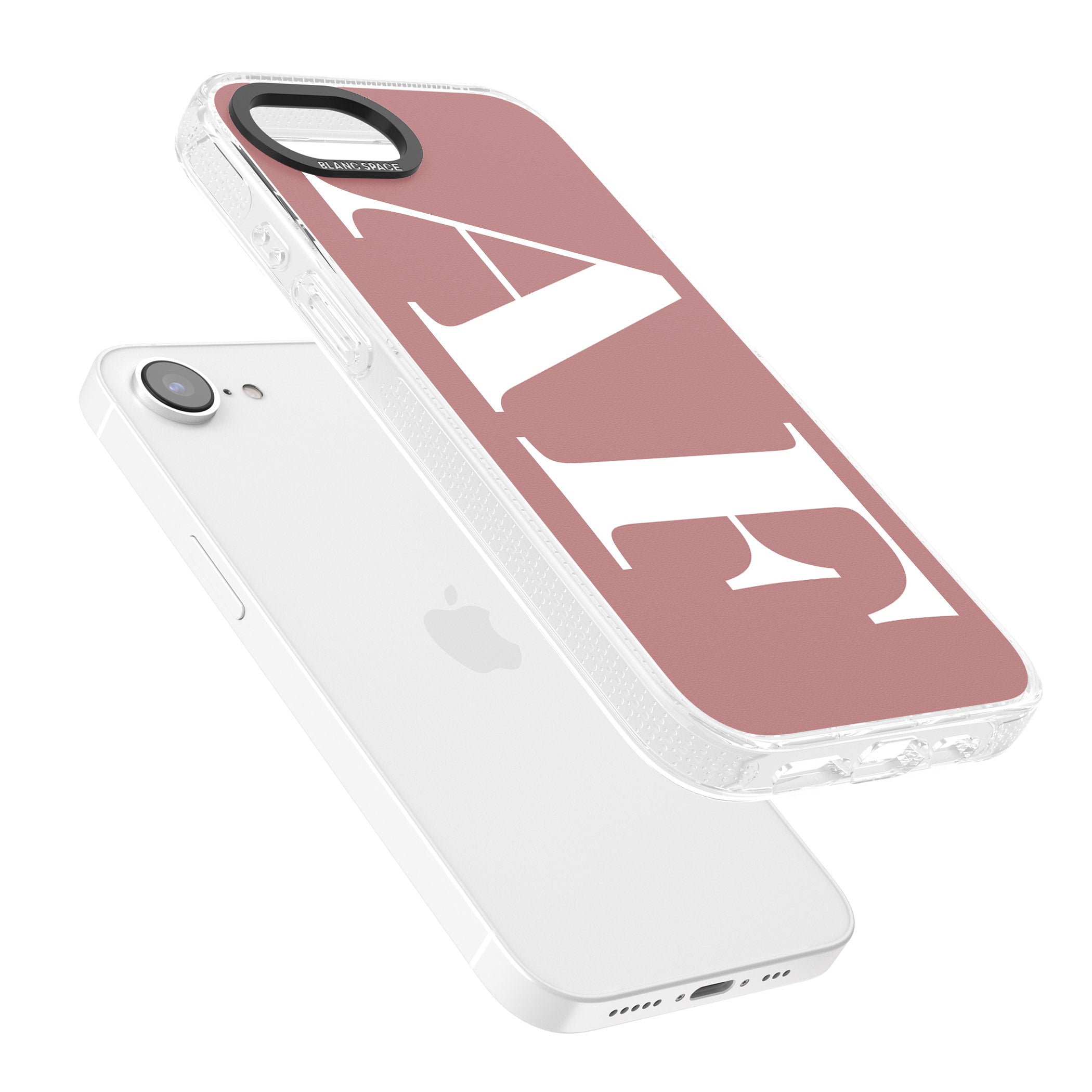 Personalised White & Rose Personalised iPhone 16e Clear Case Impact Air - Blanc Space