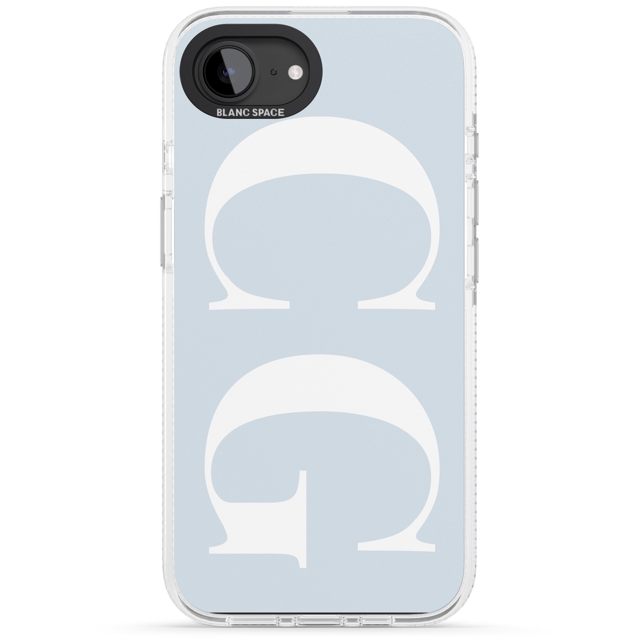 Personalised White & Blue Personalised iPhone 16e Clear Case Impact Air - Blanc Space