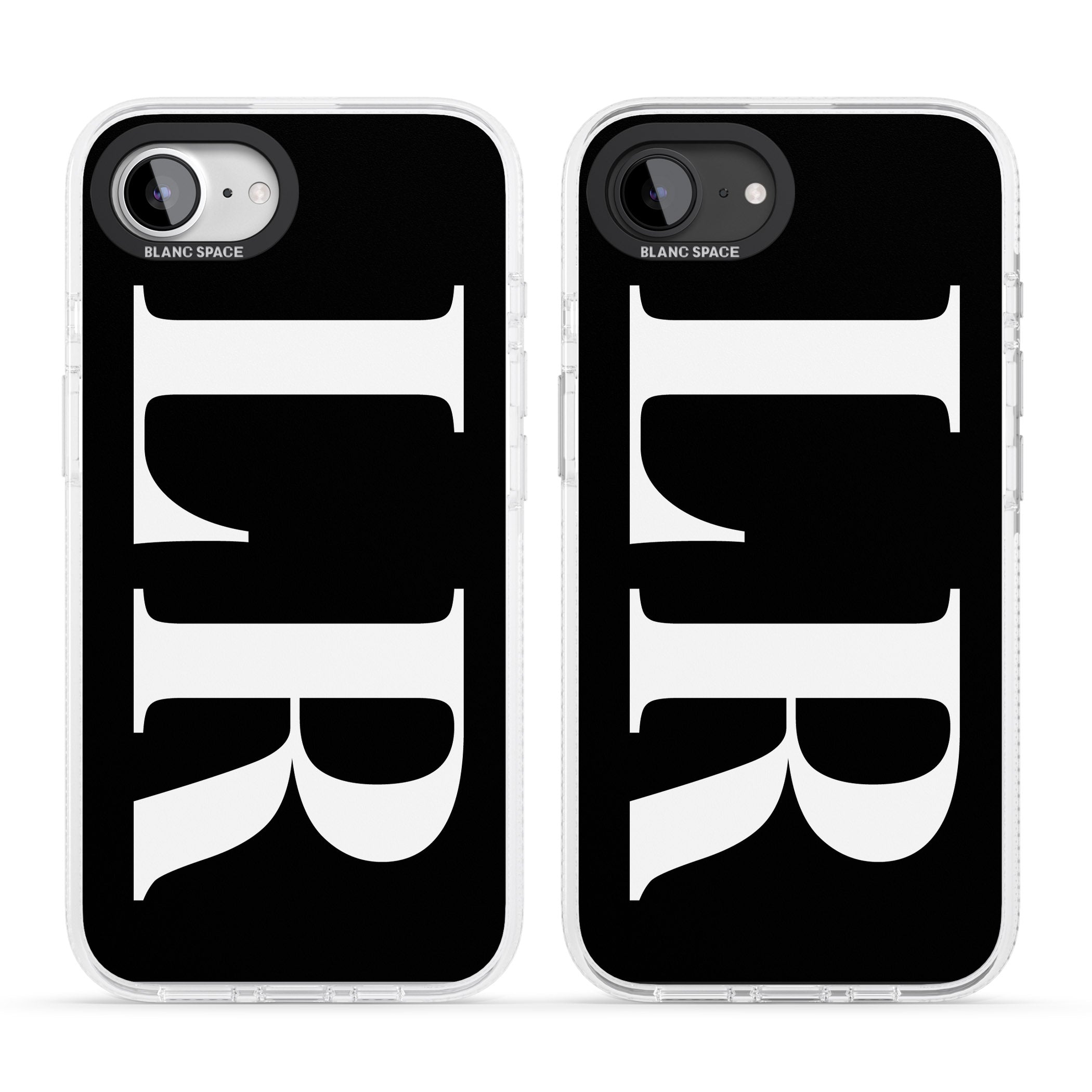 Personalised White & Black Letters iPhone 16e Clear Case Impact Air - Blanc Space