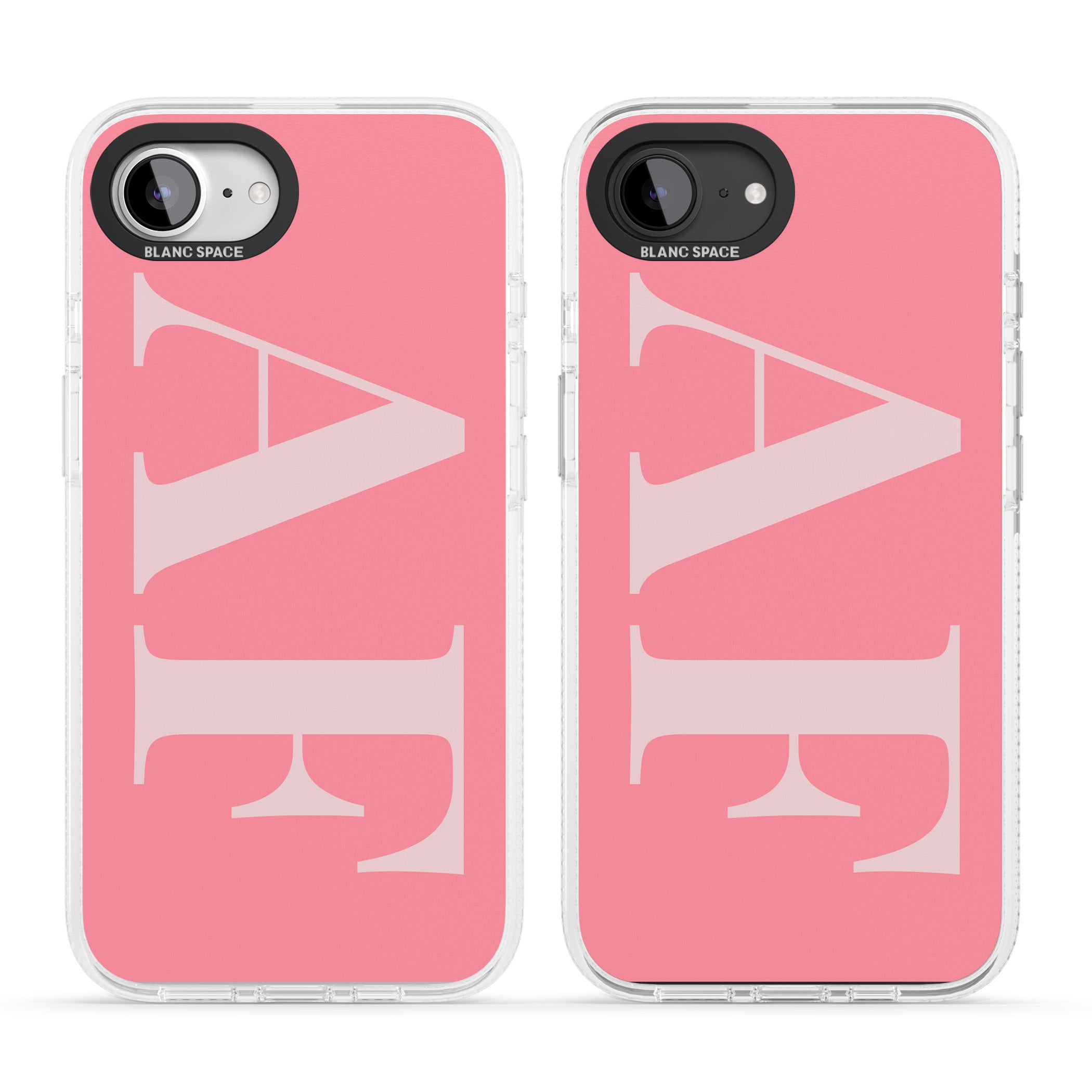 Personalised Light & Dark Pink Personalised iPhone 16e Clear Case Impact Air - Blanc Space