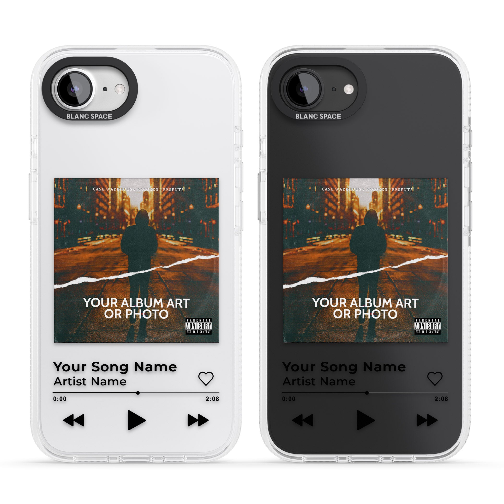 Personalised Album Art iPhone 16e Clear Case Impact Air - Blanc Space