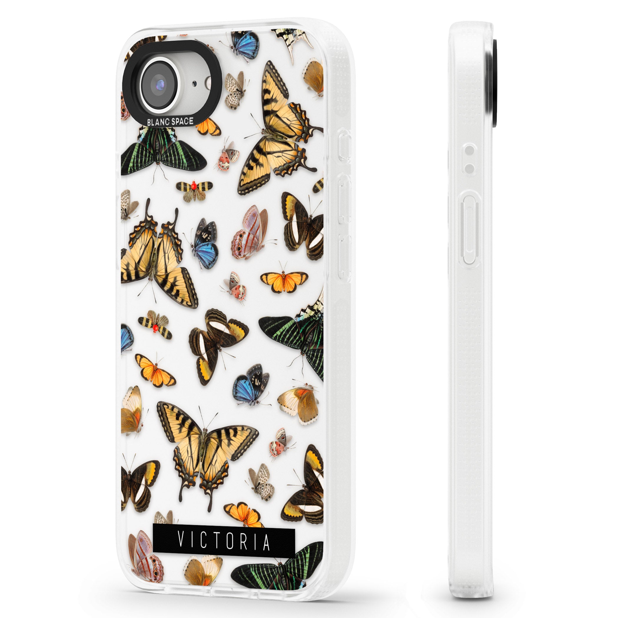 Personalised Photorealistic Butterfly iPhone 16e Clear Case Impact Air - Blanc Space