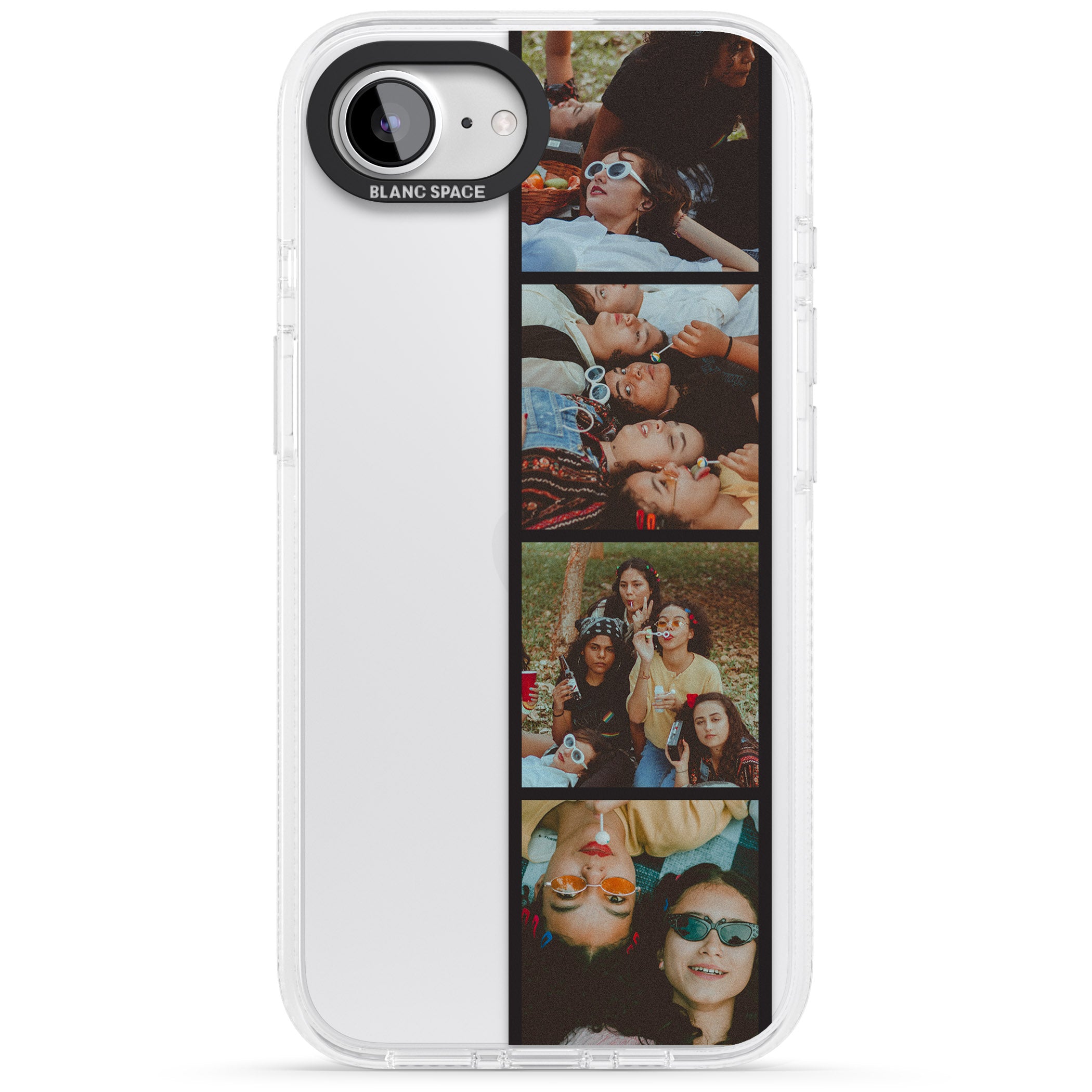 Personalised Photo Strip iPhone 16e Clear Case Impact Air - Blanc Space