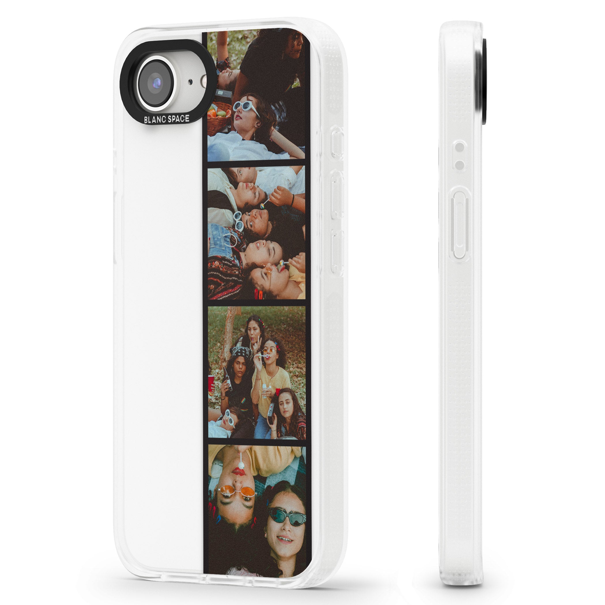 Personalised Photo Strip iPhone 16e Clear Case Impact Air - Blanc Space