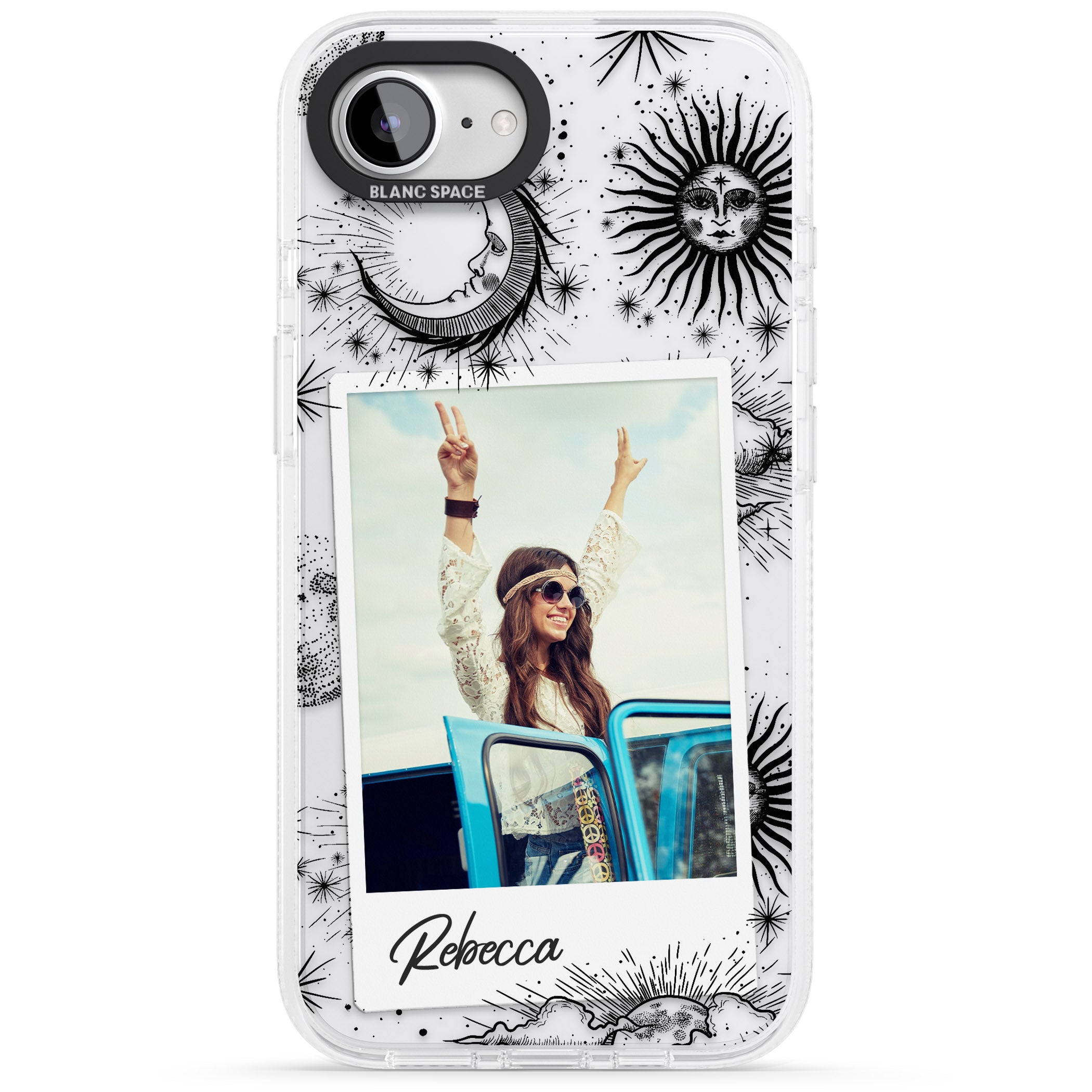 Personalised Astrology Instant Photo iPhone 16e Clear Case Impact Air - Blanc Space