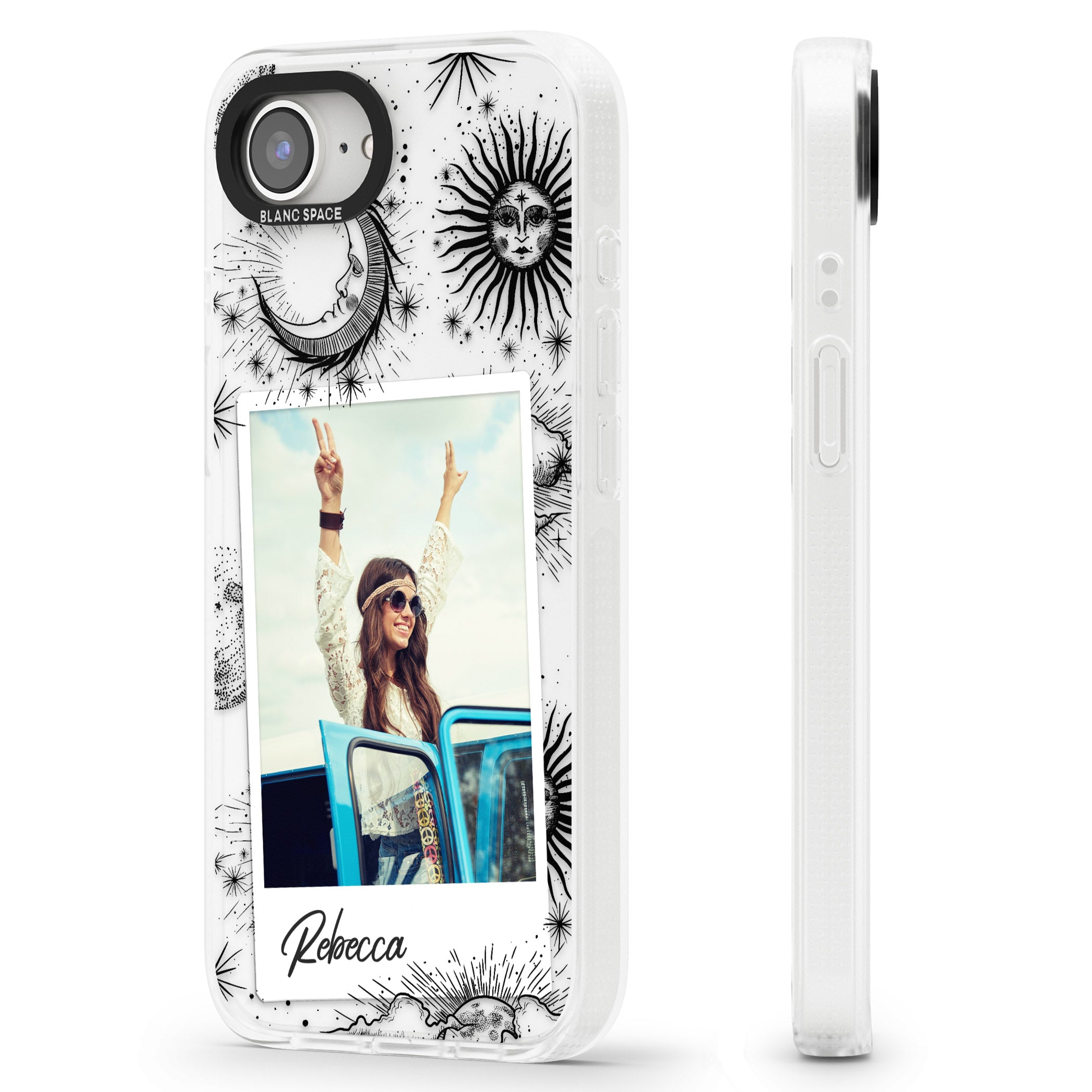 Personalised Astrology Instant Photo iPhone 16e Clear Case Impact Air - Blanc Space