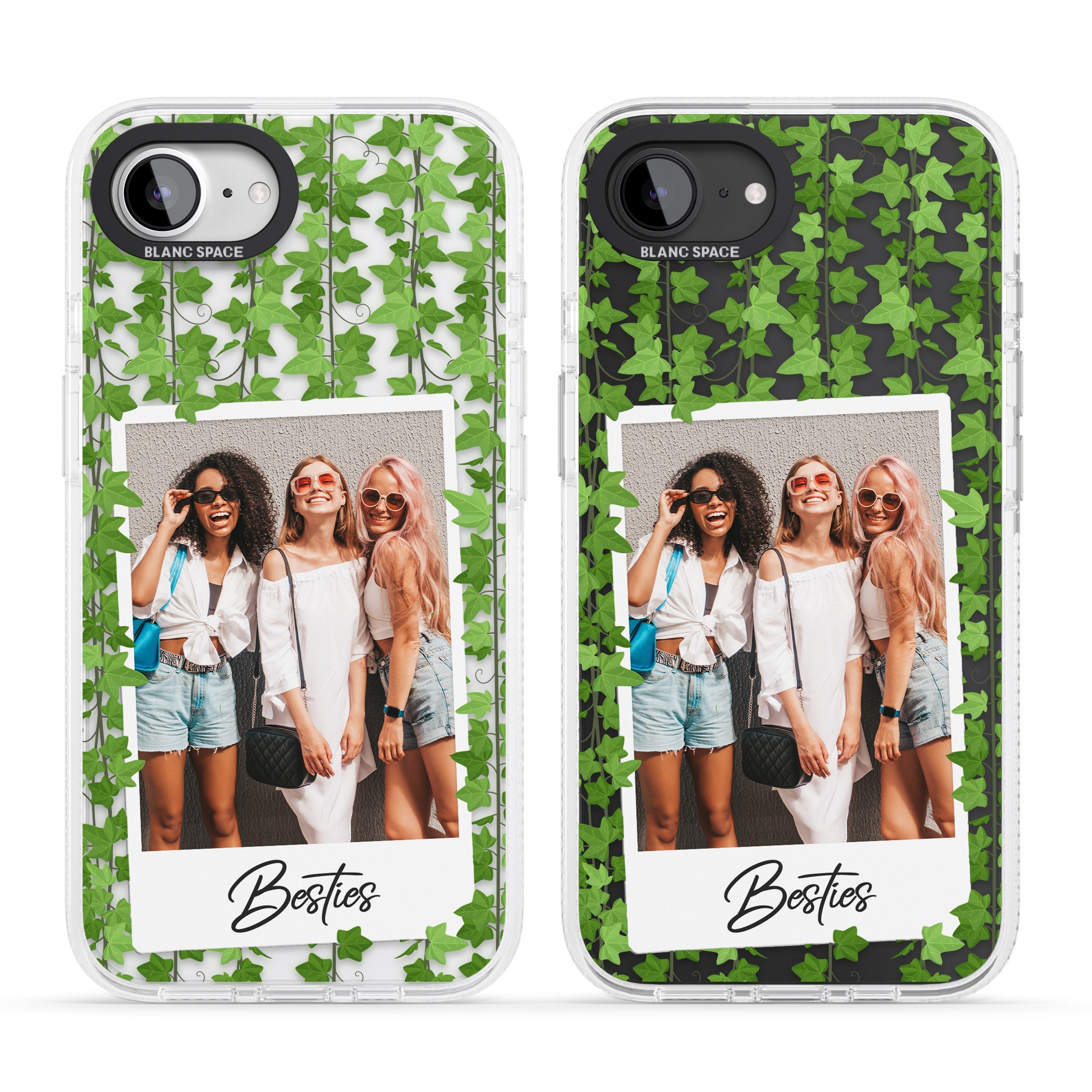 Personalised Ivy Vine Instant Photo iPhone 16e Clear Case Impact Air - Blanc Space