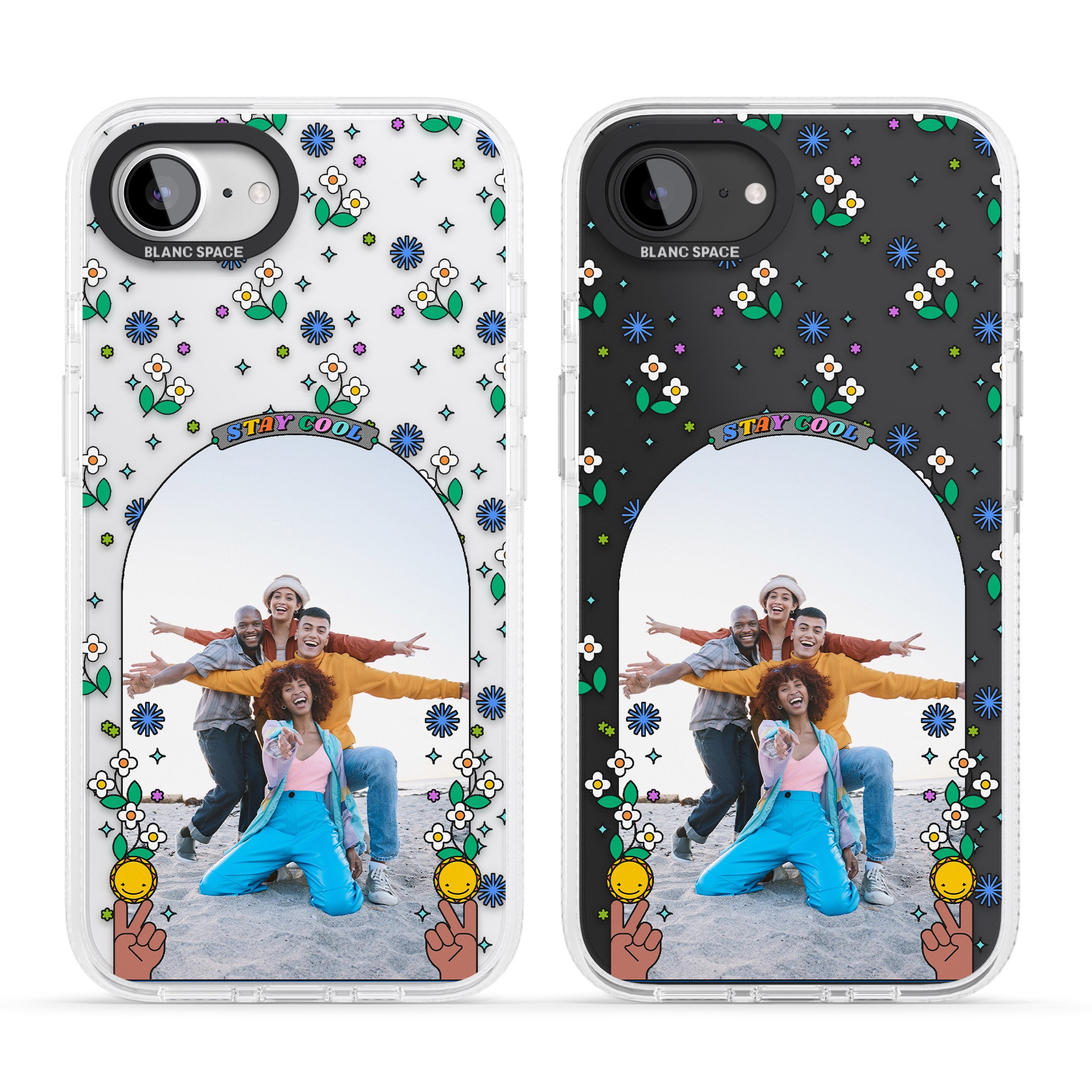 Personalised Summer Photo Frame iPhone 16e Clear Case Impact Air - Blanc Space