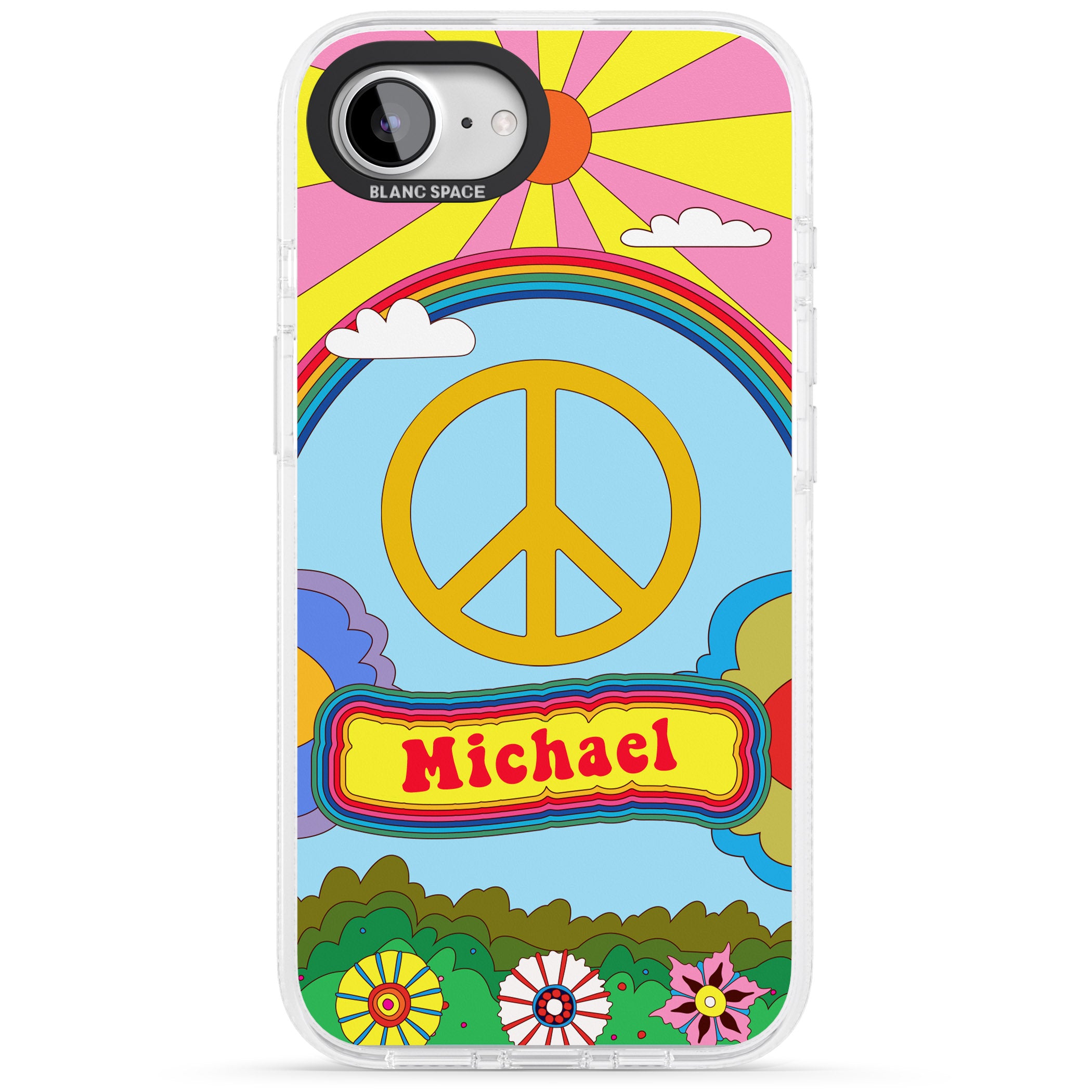 Personalised Happy Days iPhone 16e Clear Case Impact Air - Blanc Space